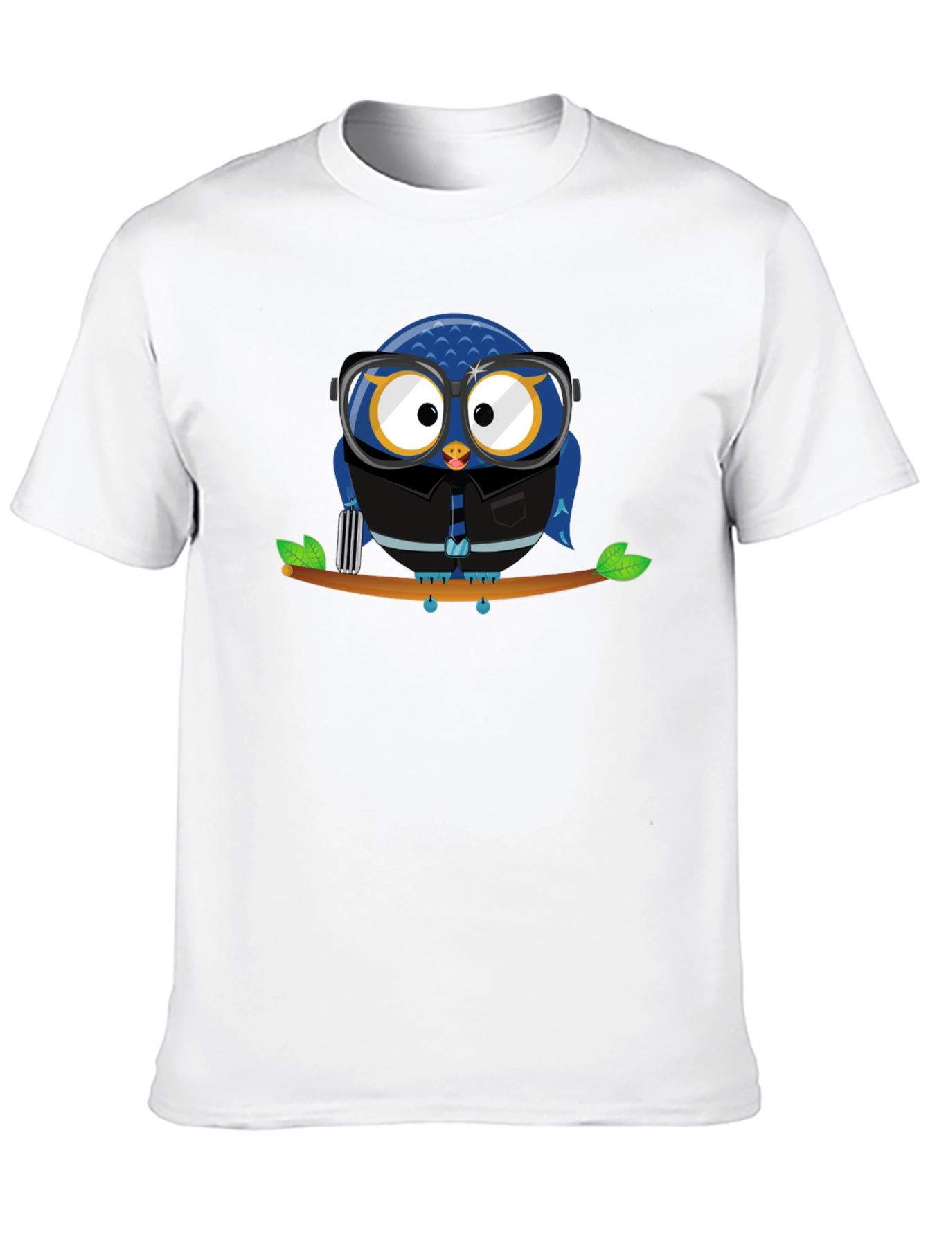 Owl Lover Graphic Tee - Black Cotton T-Shirt