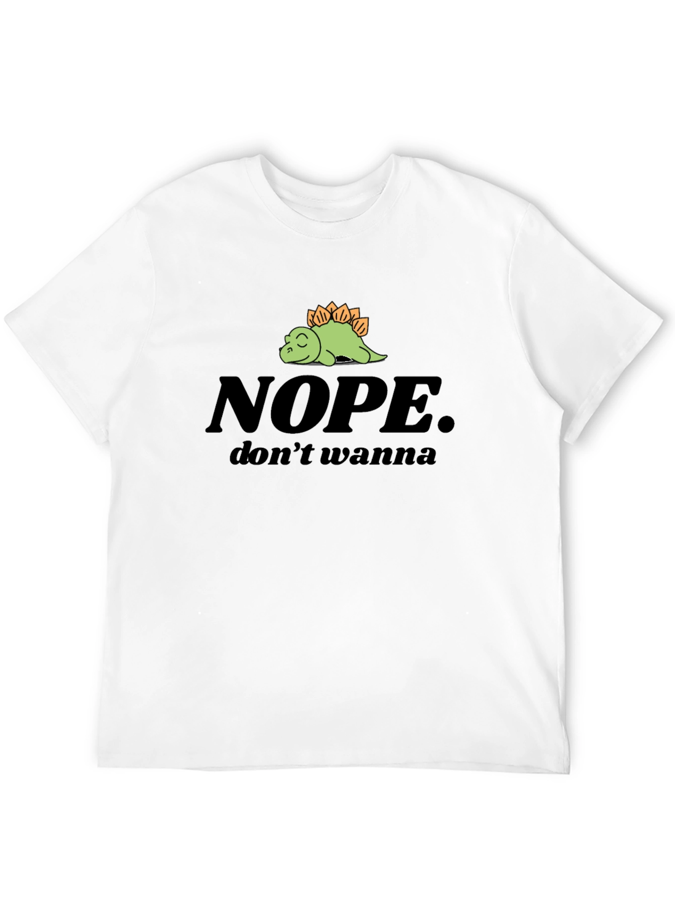Nope Lazy Dino T-Shirt Funny Stegosaurus Graphic Tee