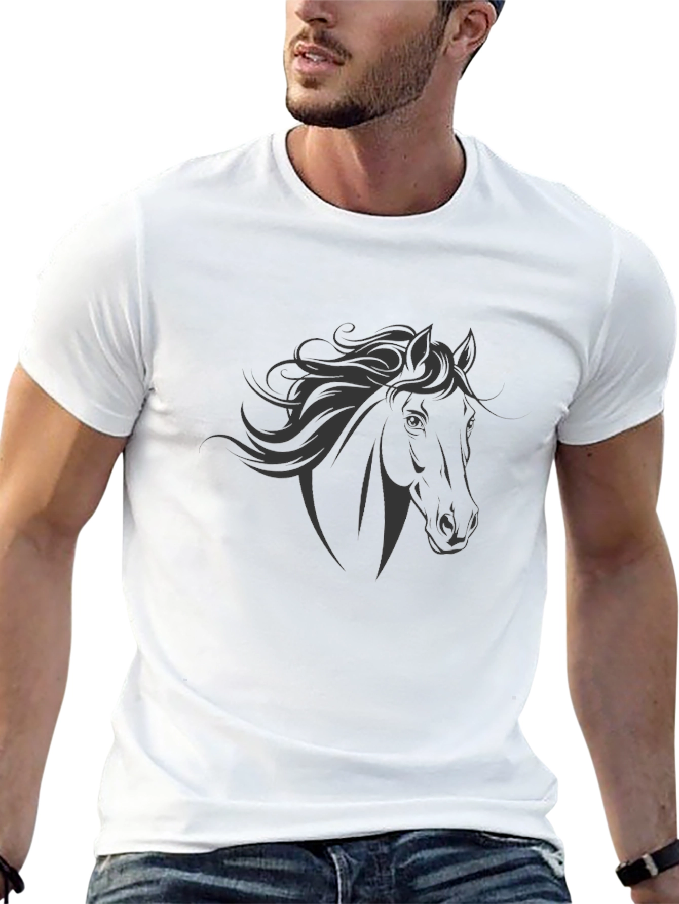 Horse Graphic Print T-Shirt