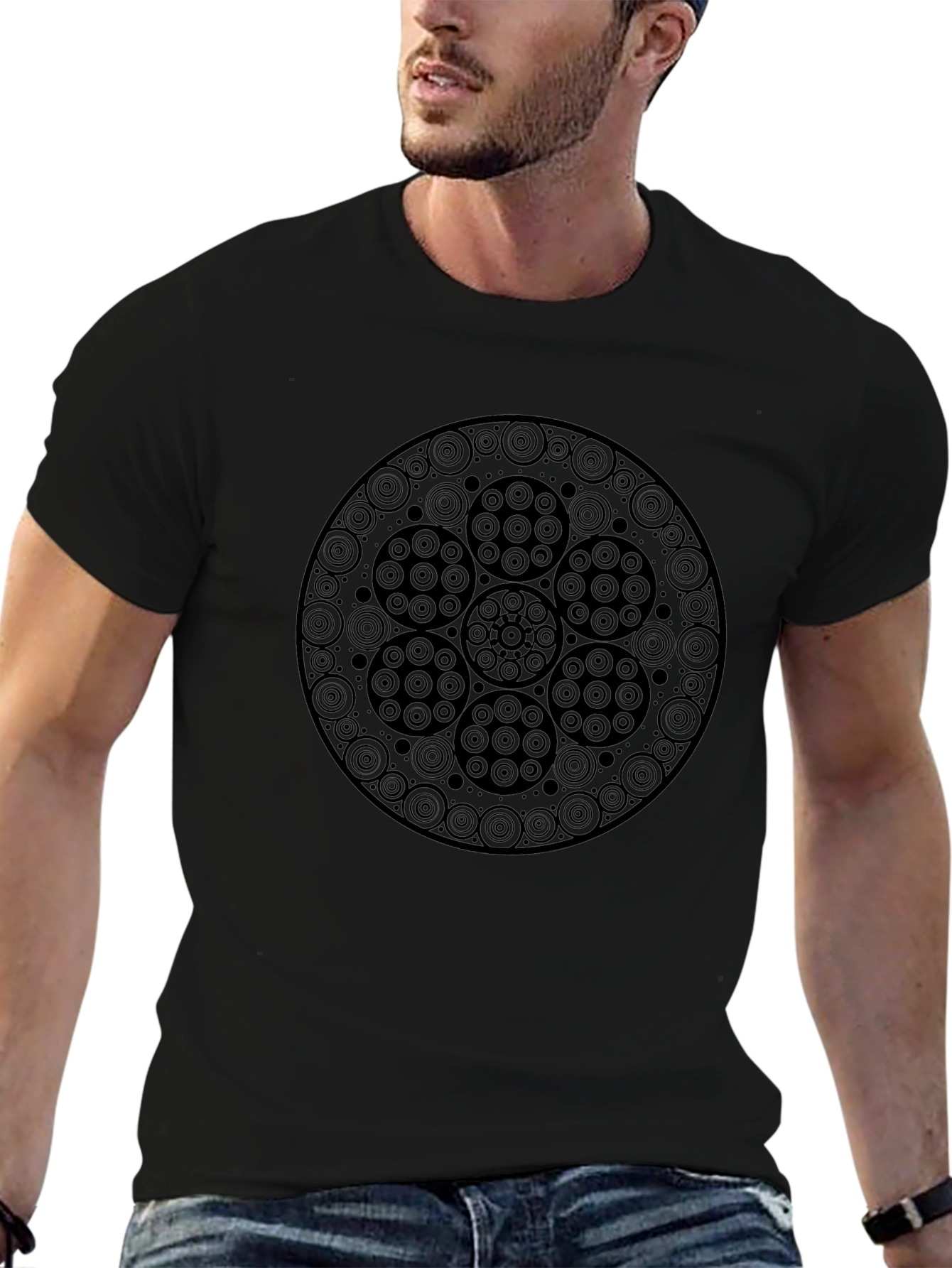 Geometric Mandala Graphic Tee - Soft Cotton Comfort