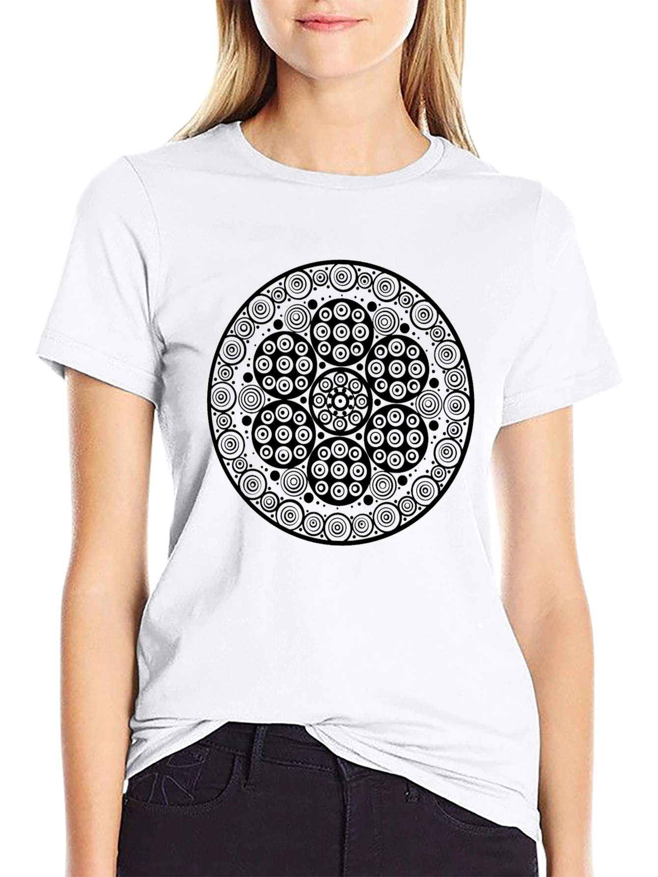 Geometric Mandala Graphic Tee - Soft Cotton Comfort