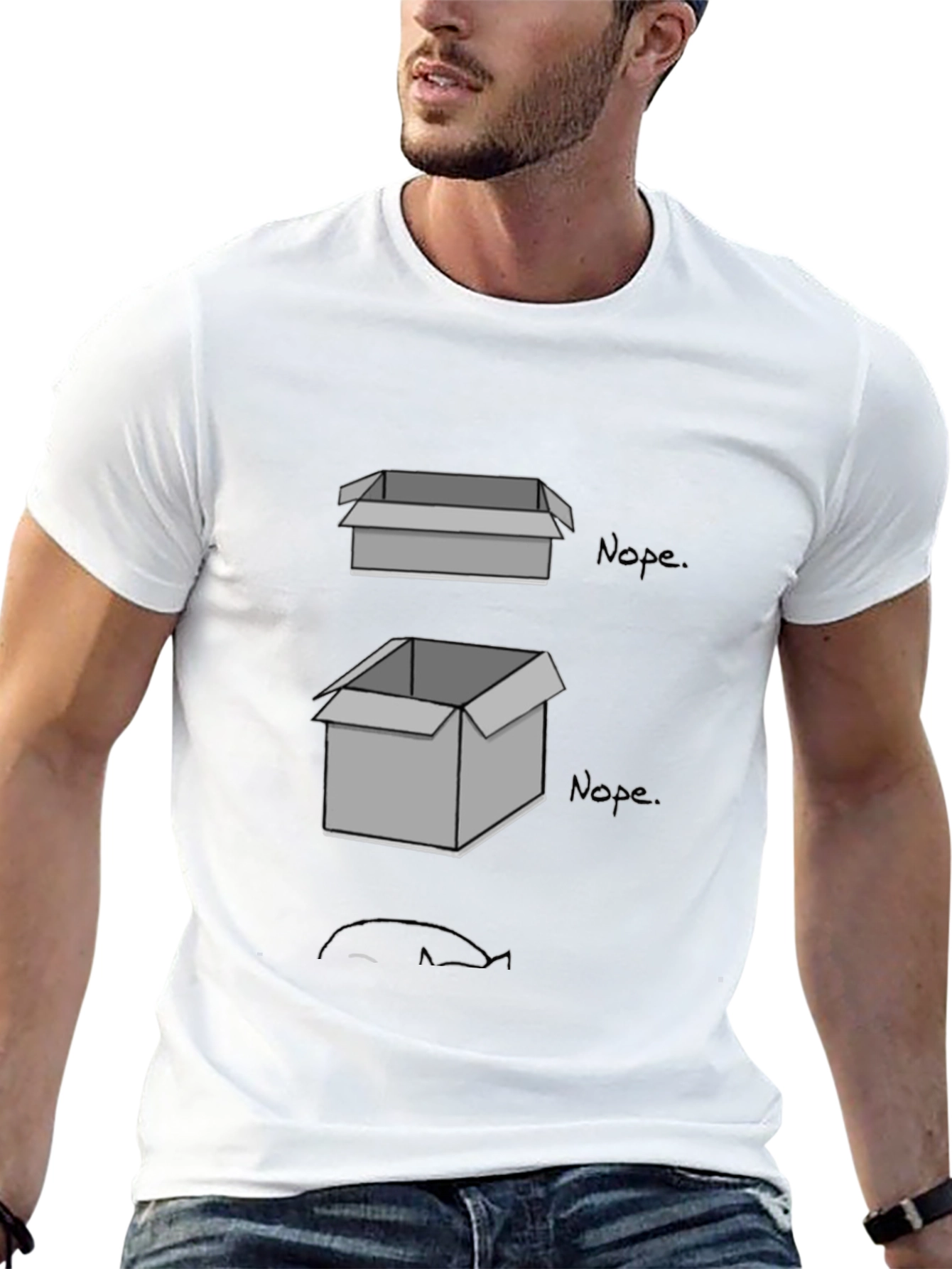 Nope Cat T-Shirt - If I Fits I Sits!