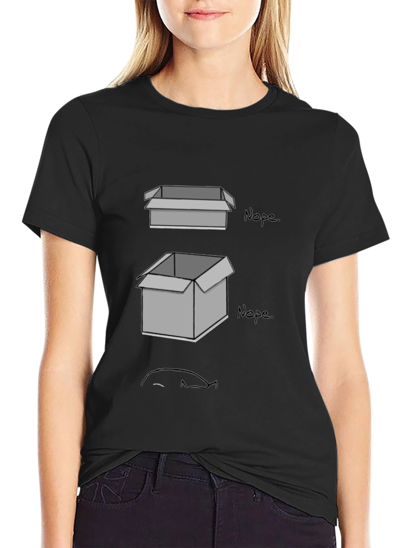 Nope Cat T-Shirt - If I Fits I Sits!