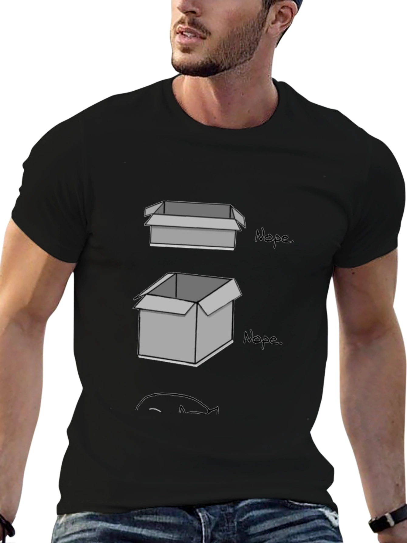 Nope Cat T-Shirt - If I Fits I Sits!
