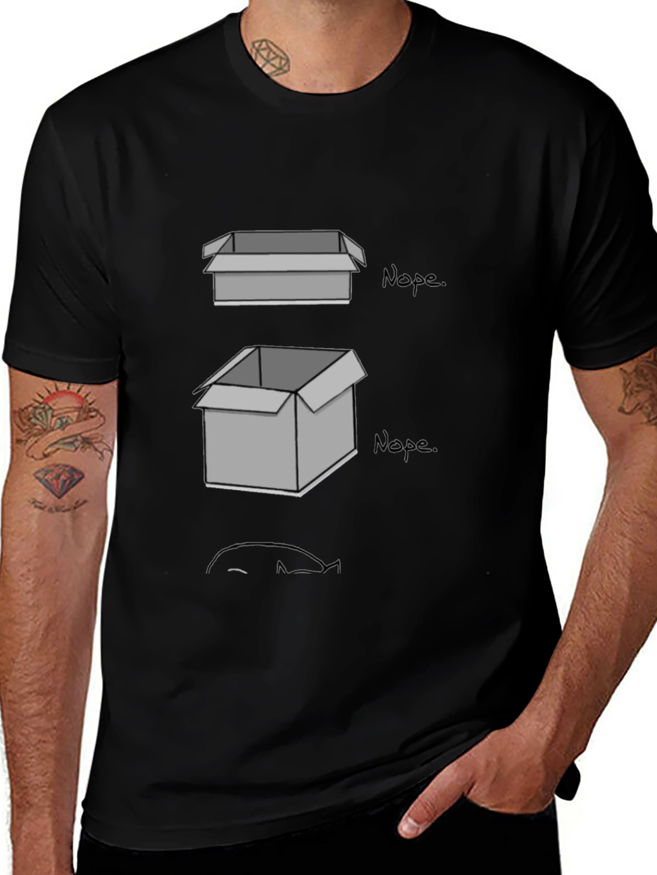 Nope Cat T-Shirt - If I Fits I Sits!