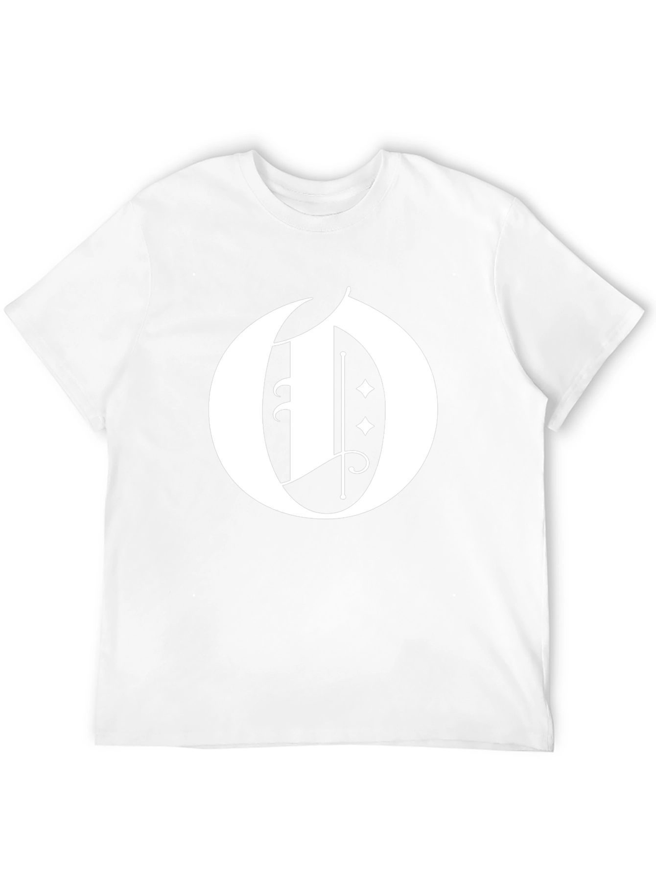 Letter O Graphic Print Black T-Shirt