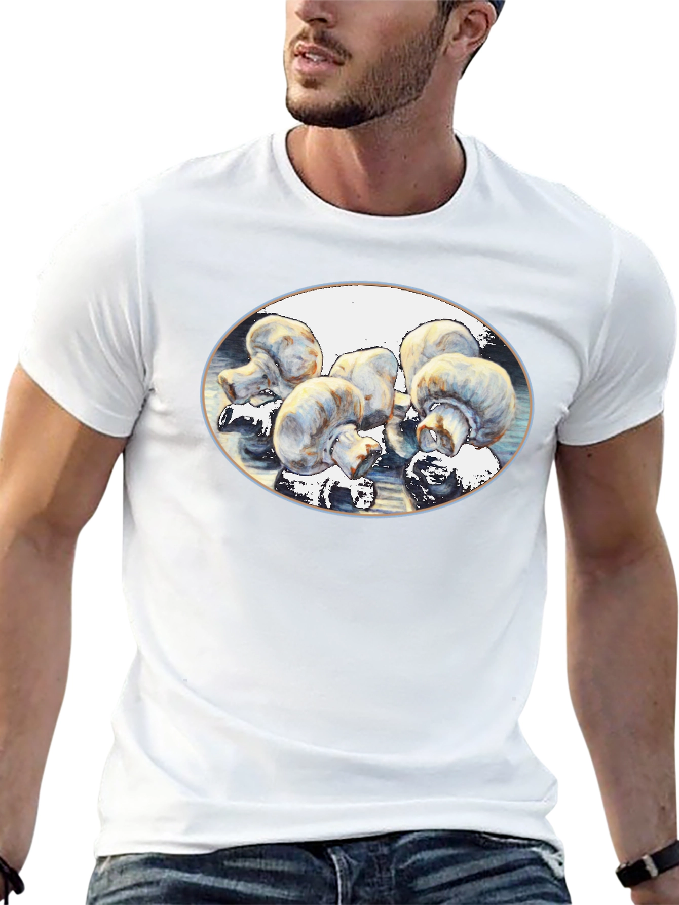 Mushroom Art Black T-Shirt