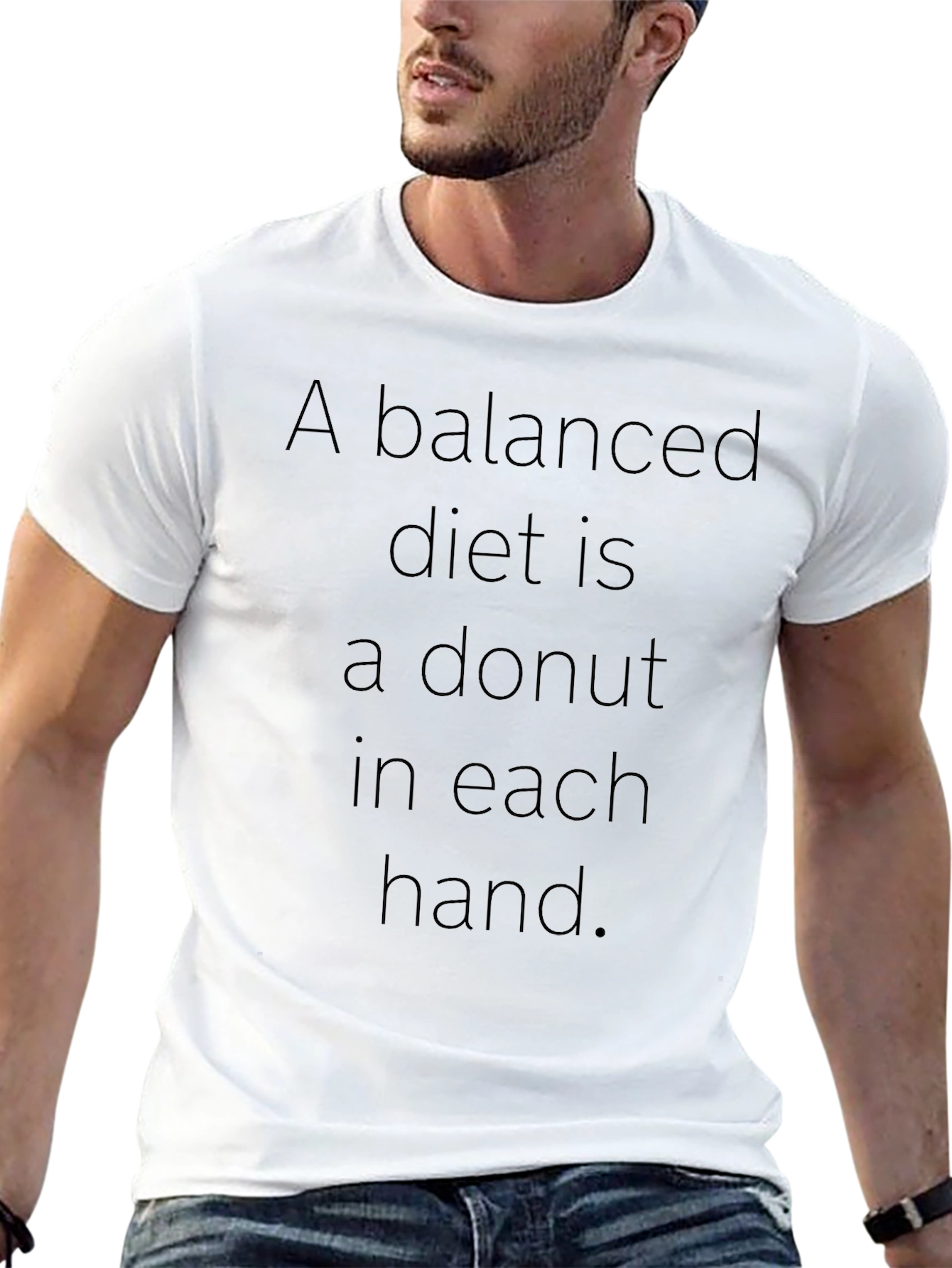 Funny Donut Diet Black T-Shirt