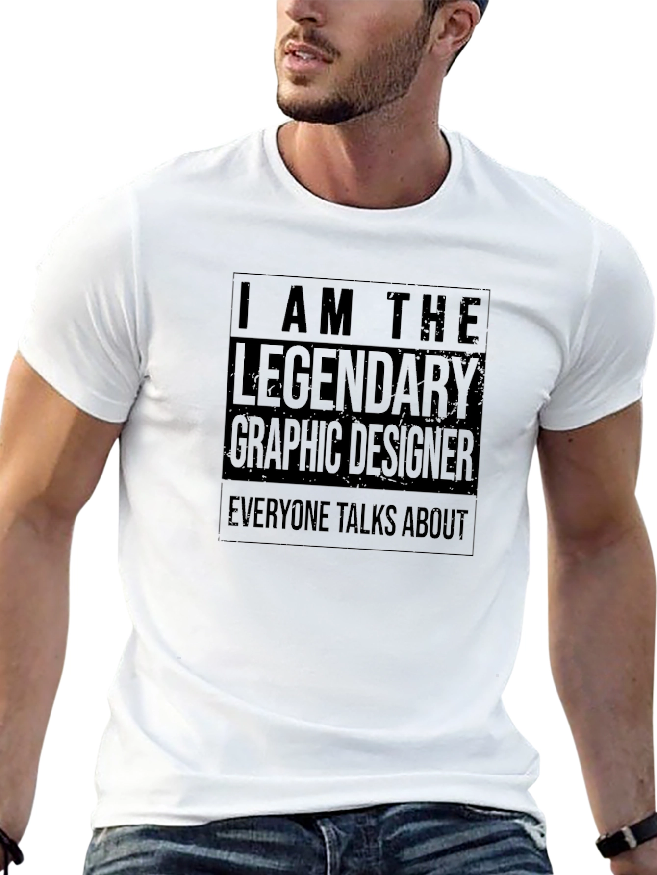 I Am The Legendary Graphic Designer Black T-Shirt