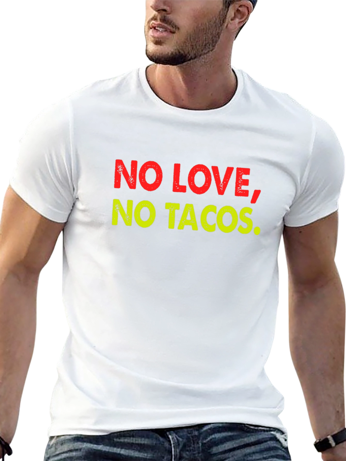 No Love No Tacos Mens Black T-Shirt