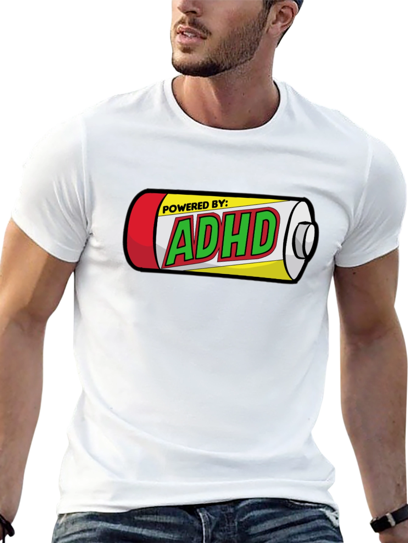 Powered By: ADHD T-Shirt - Novelty Design