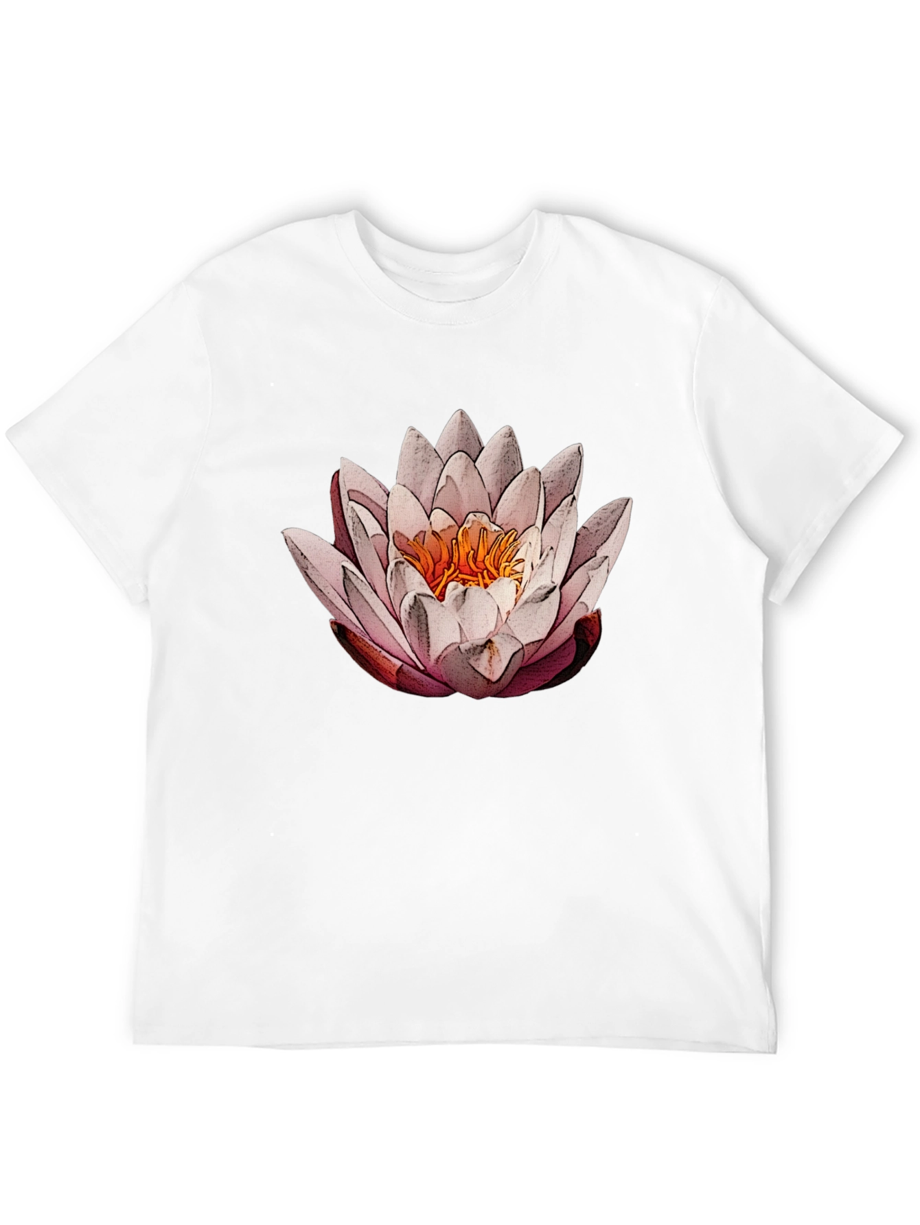 Lotus Flower Graphic Tee - Elegant Black T-Shirt