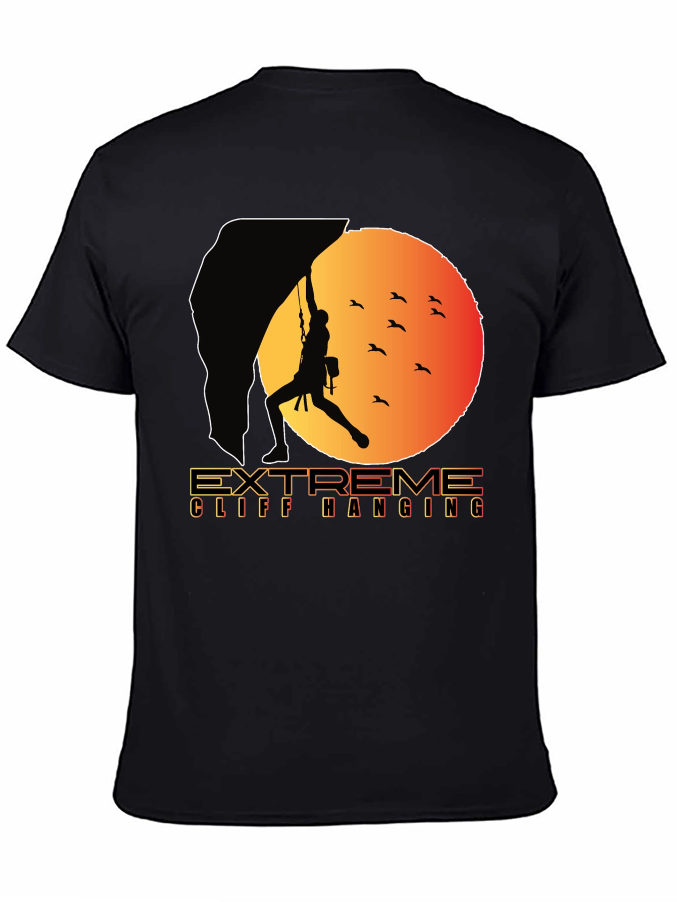 Extreme Cliff Hanging T-Shirt - Rock Climbing Adventure Tee