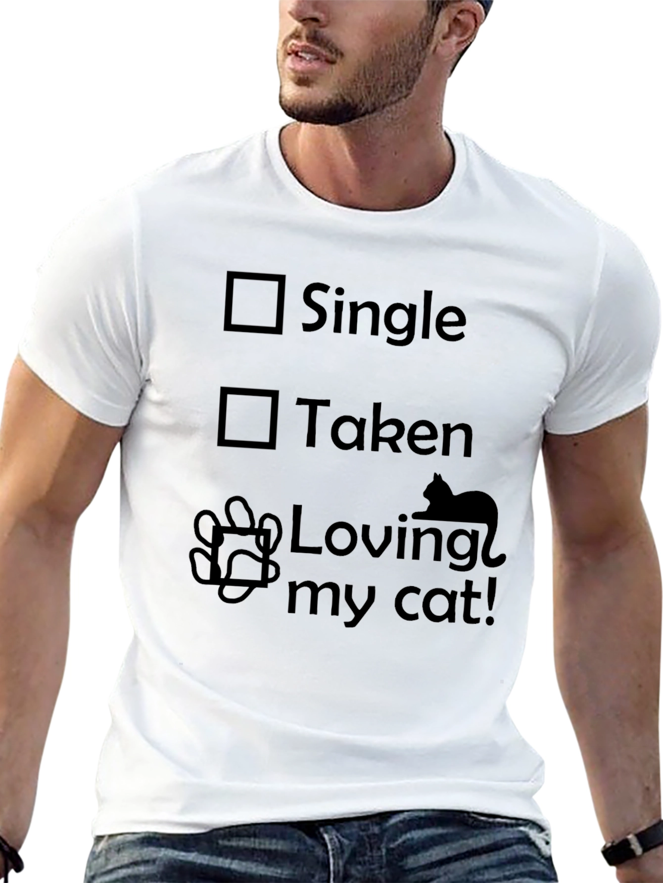Single Taken Loving My Cat Graphic Tee