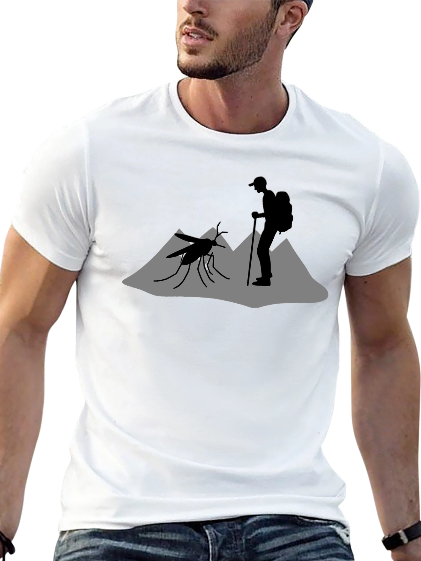 Hiking Mosquito Tee - Funny Graphic T-Shirt