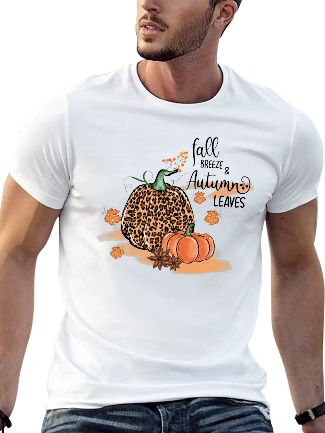 Fall Breeze Autumn Leaves Graphic T-Shirt
