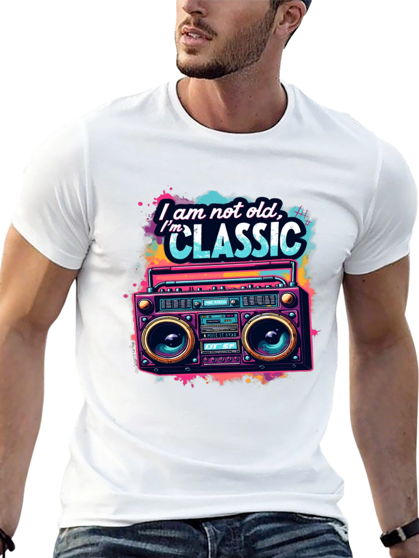 Retro Boombox T-Shirt - Im Classic Graphic Tee