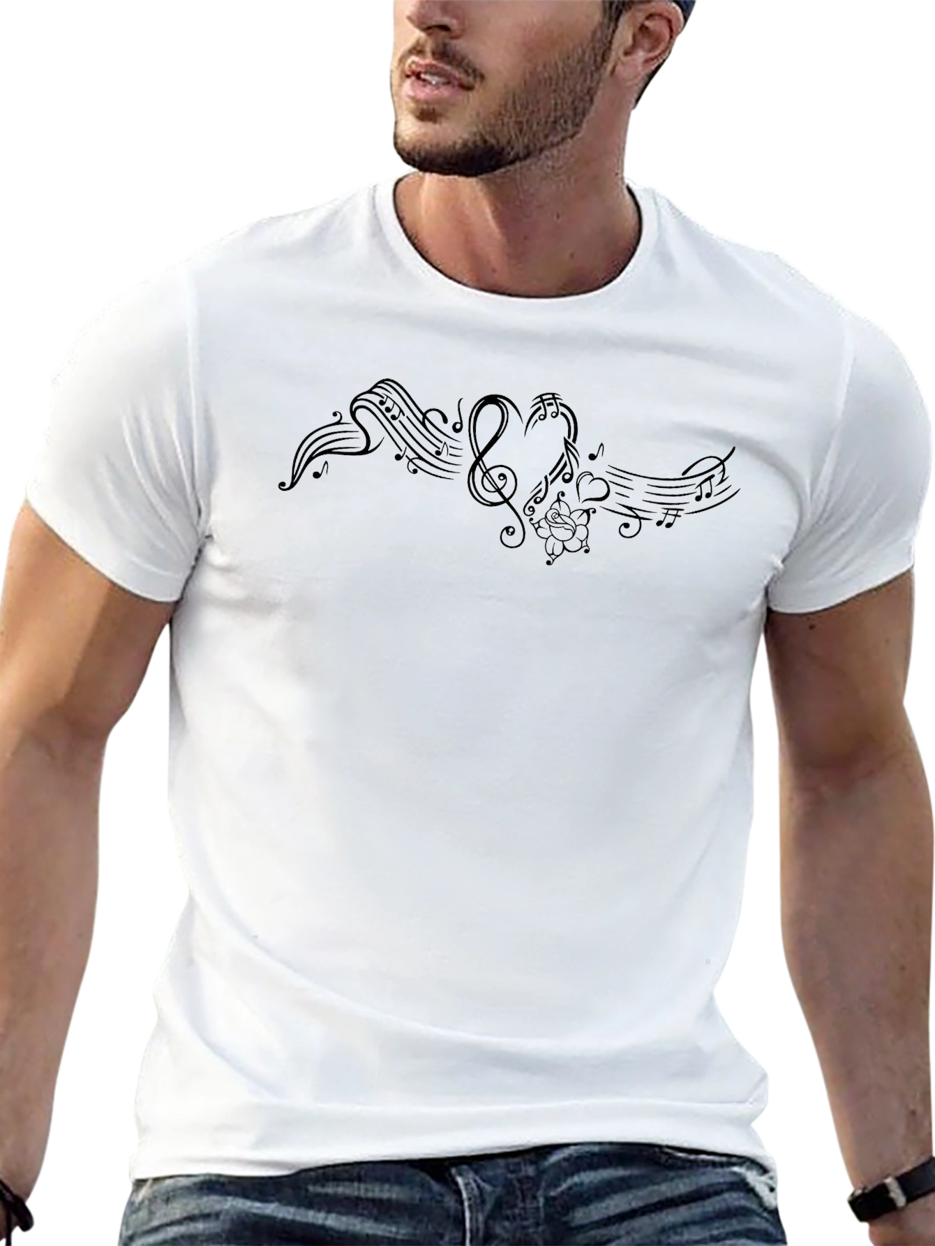 Musical Heartbeat Black T-Shirt