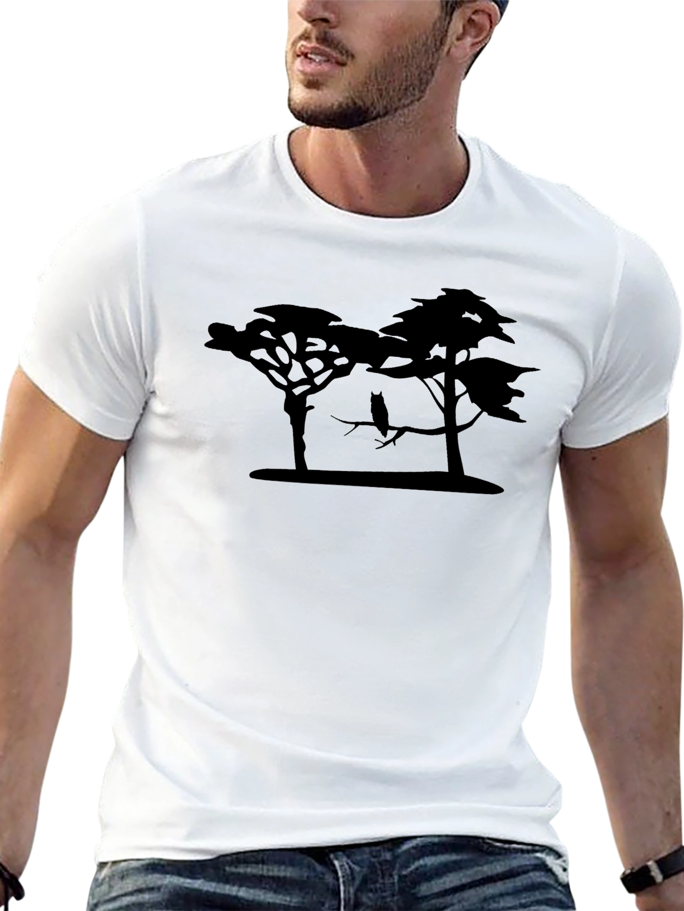 Silhouette Tree Owl Graphic Tee