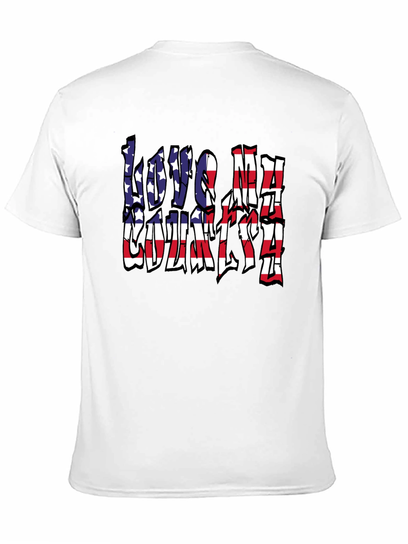 Love My Country American Flag Patriotic Graphic T-Shirt