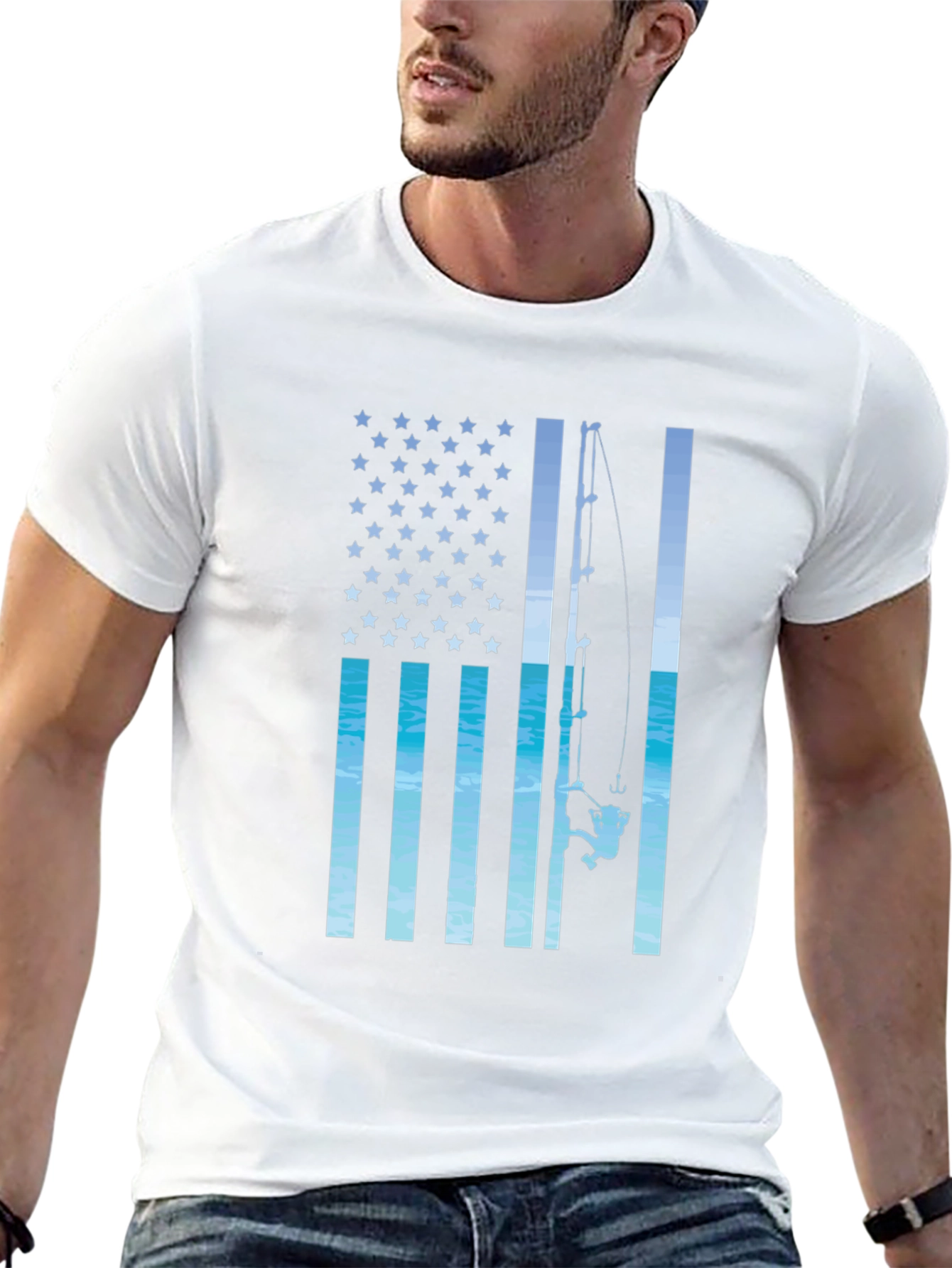 American Flag Fishing T-Shirt
