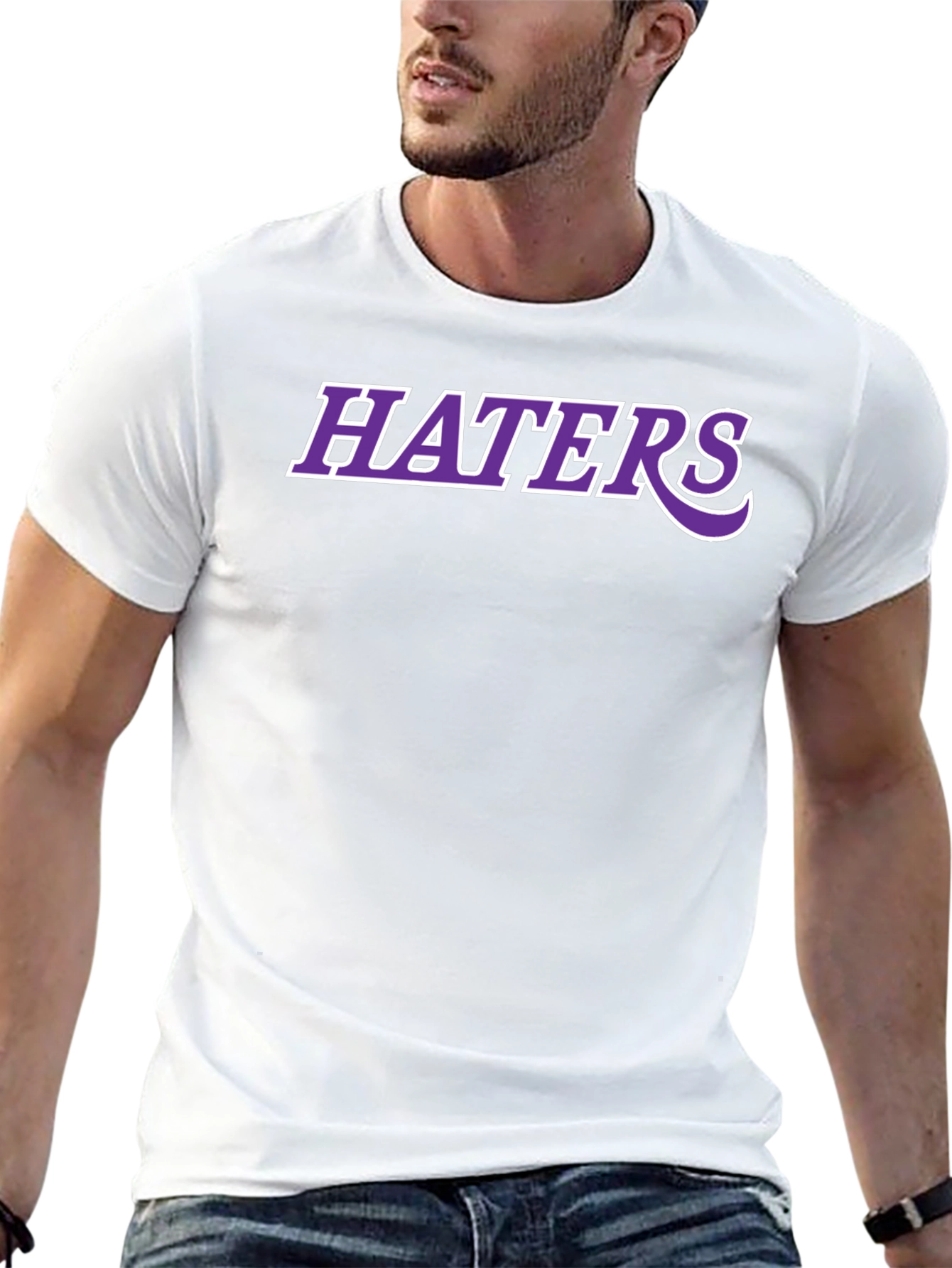 Haters Tee - Purple and White Graphic Print