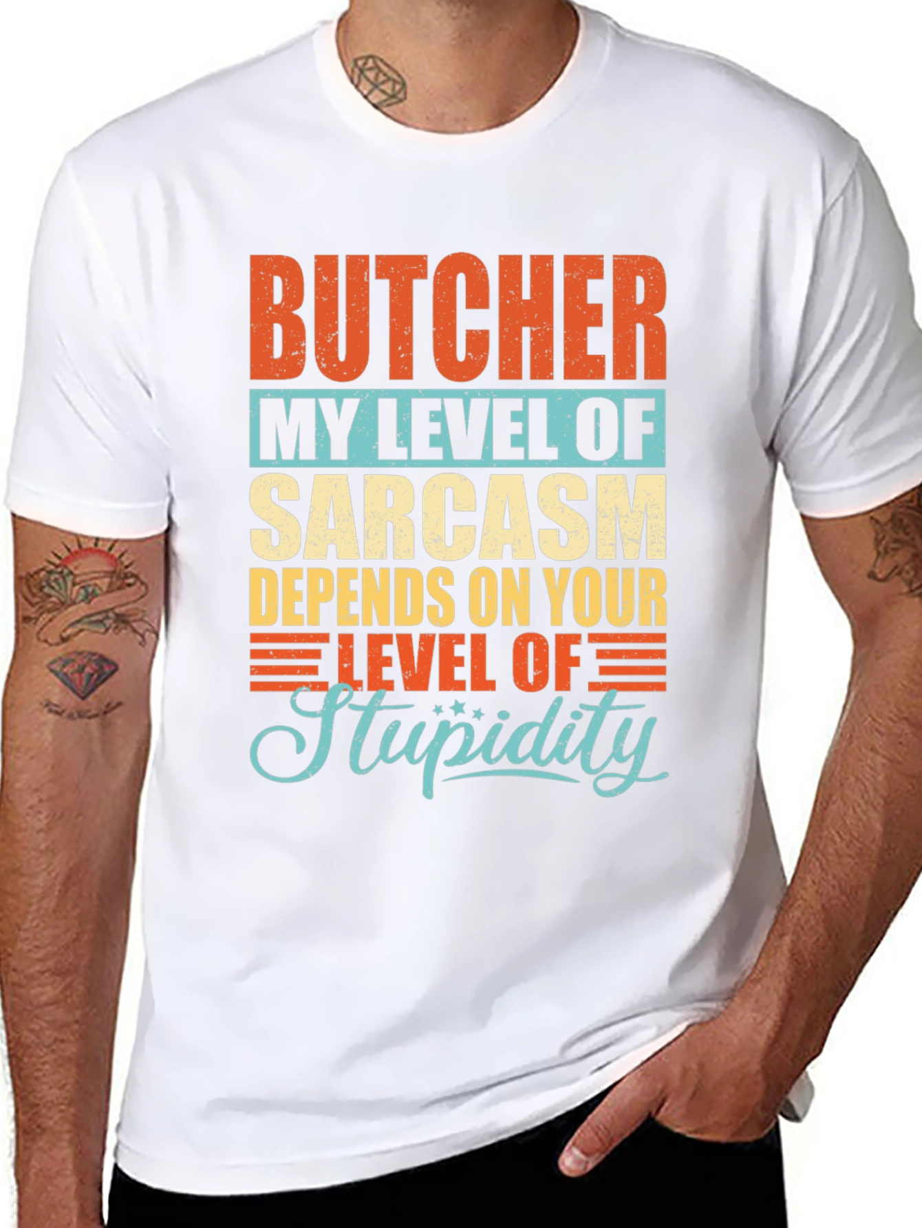 Butcher Sarcasm Level Graphic T-Shirt