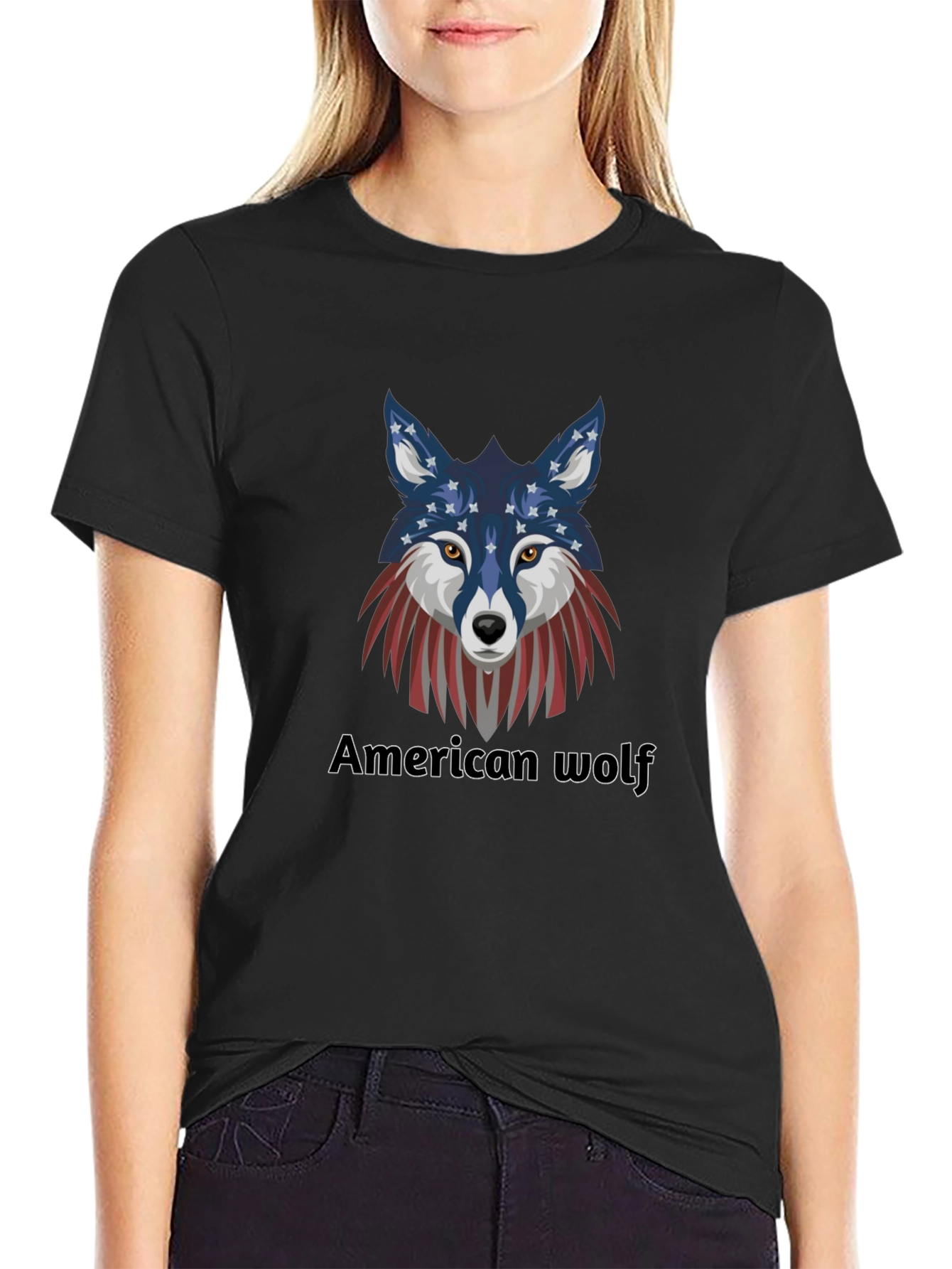 American Wolf Graphic T-Shirt