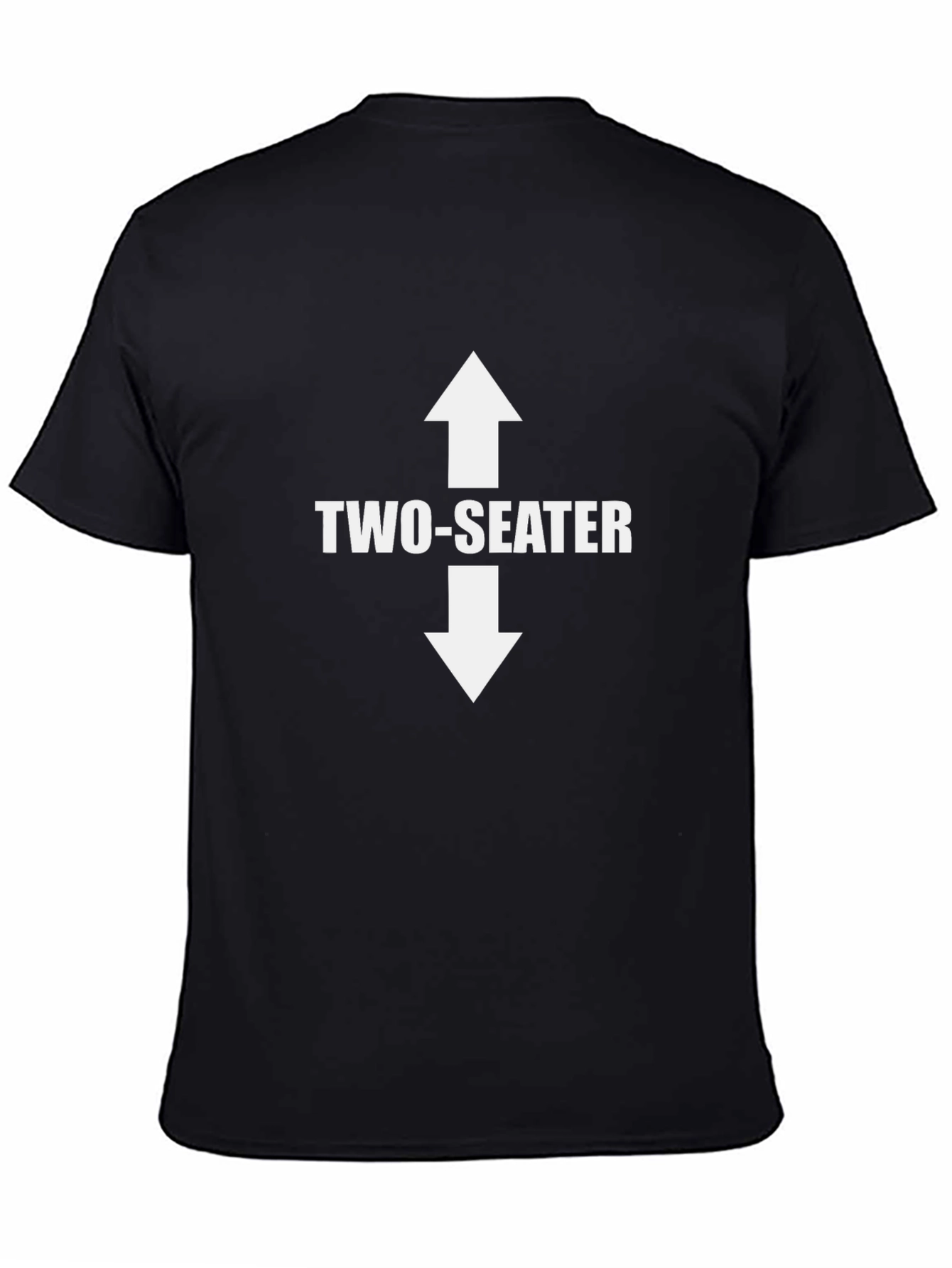 Two-Seater Graphic Tee - Black Cotton T-Shirt