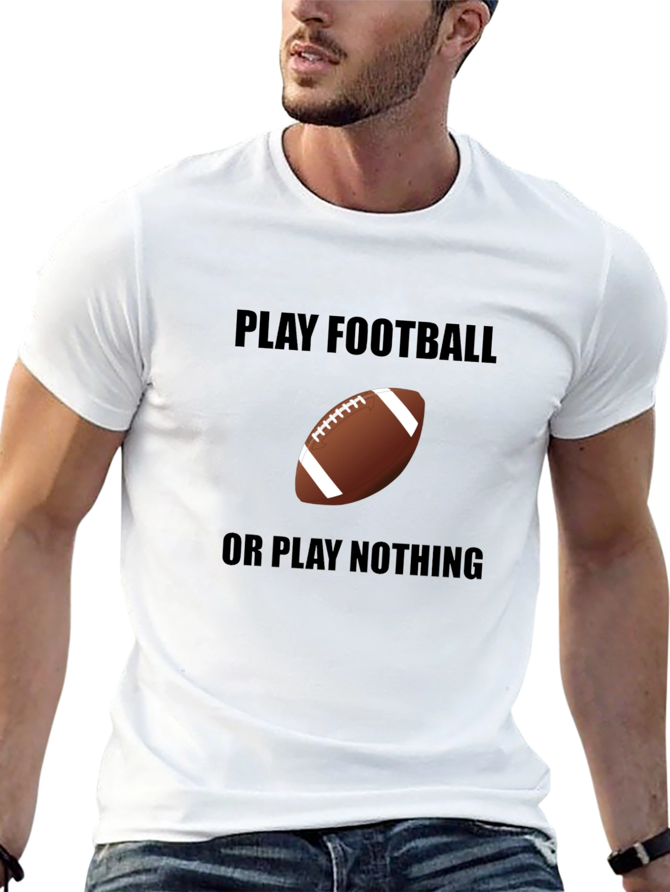 Play Football Tee - Black Graphic T-Shirt