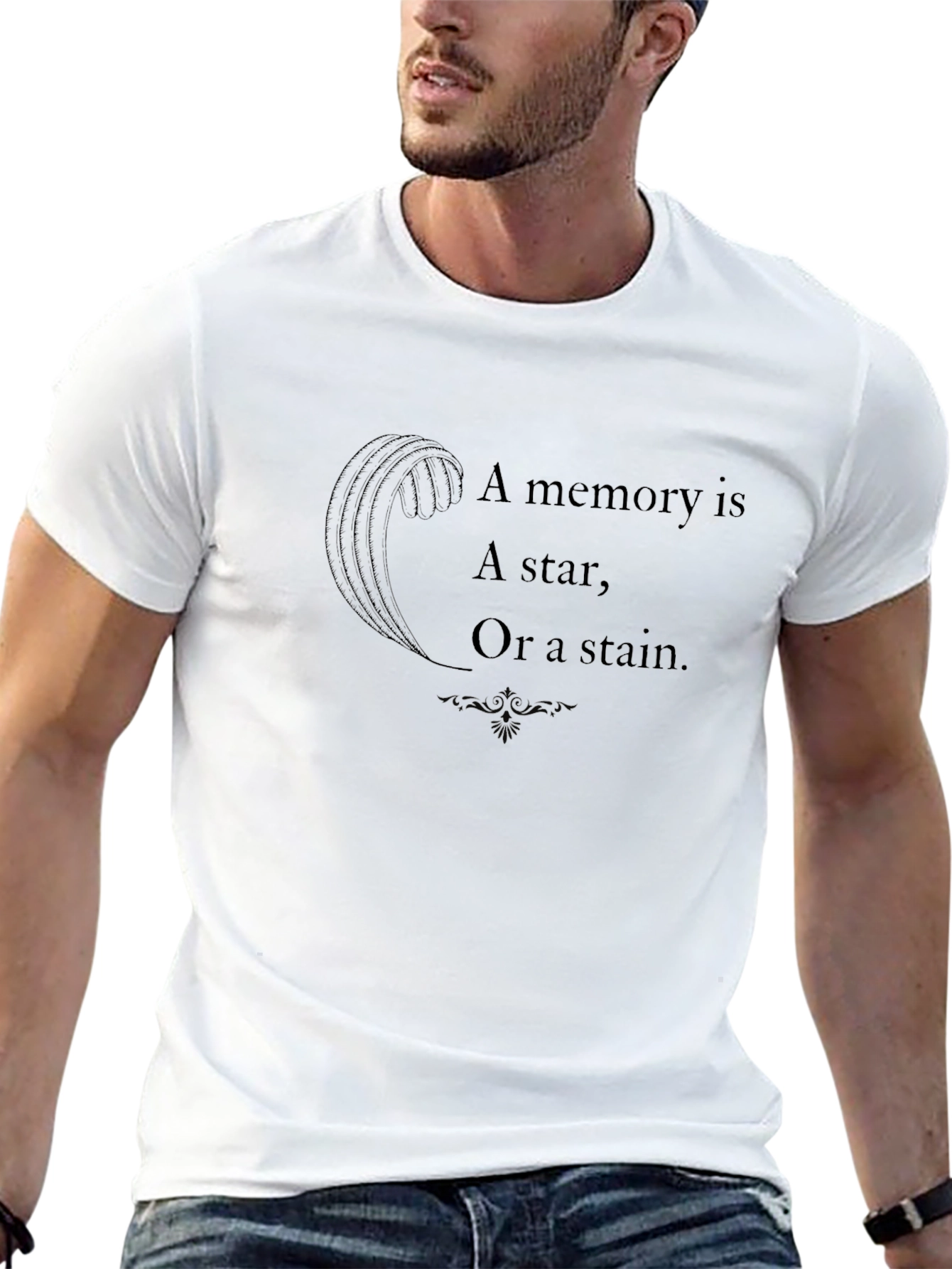 Memory Star Stain Graphic Black T-Shirt