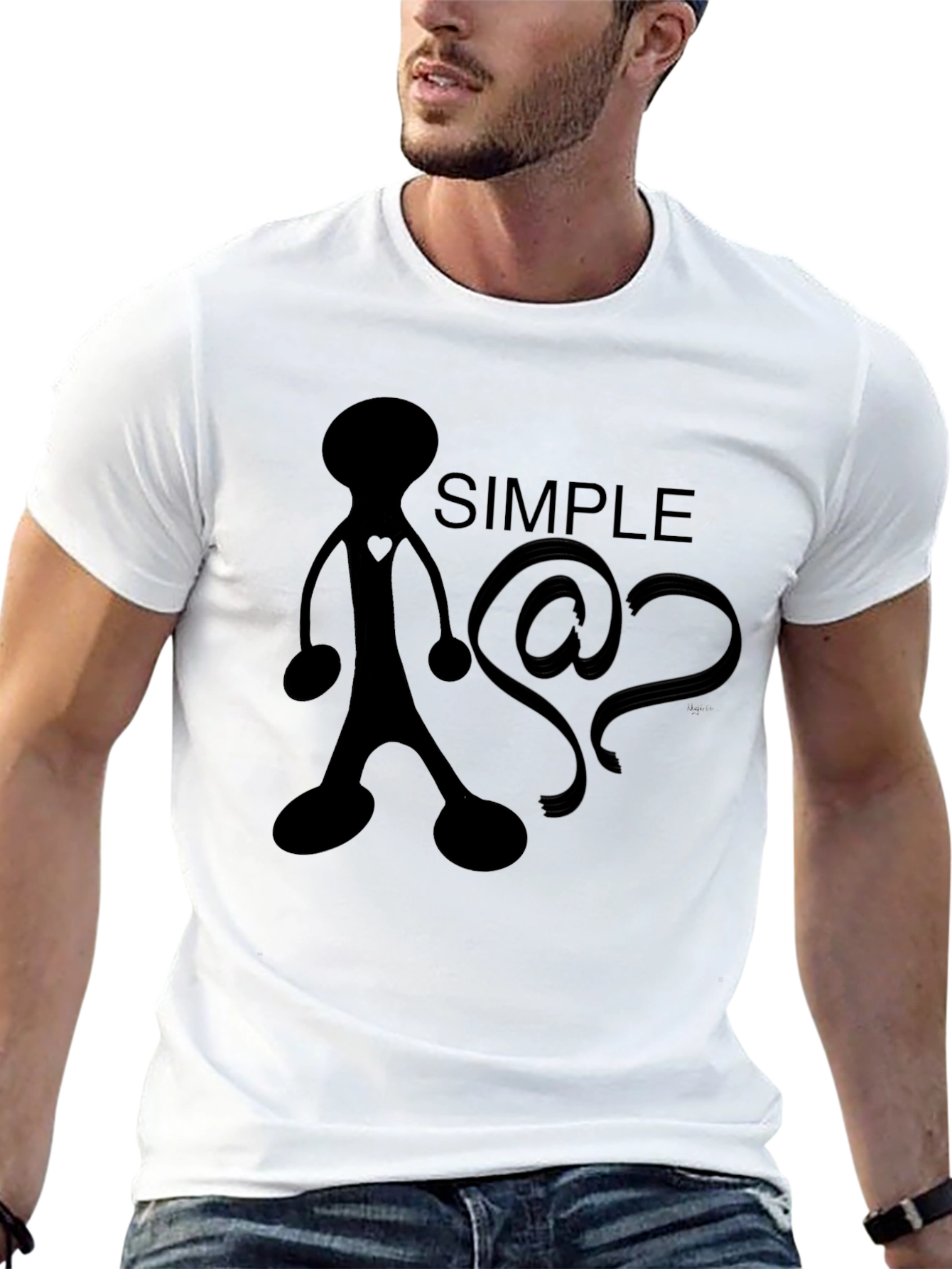 Simple@? Black Graphic Tee