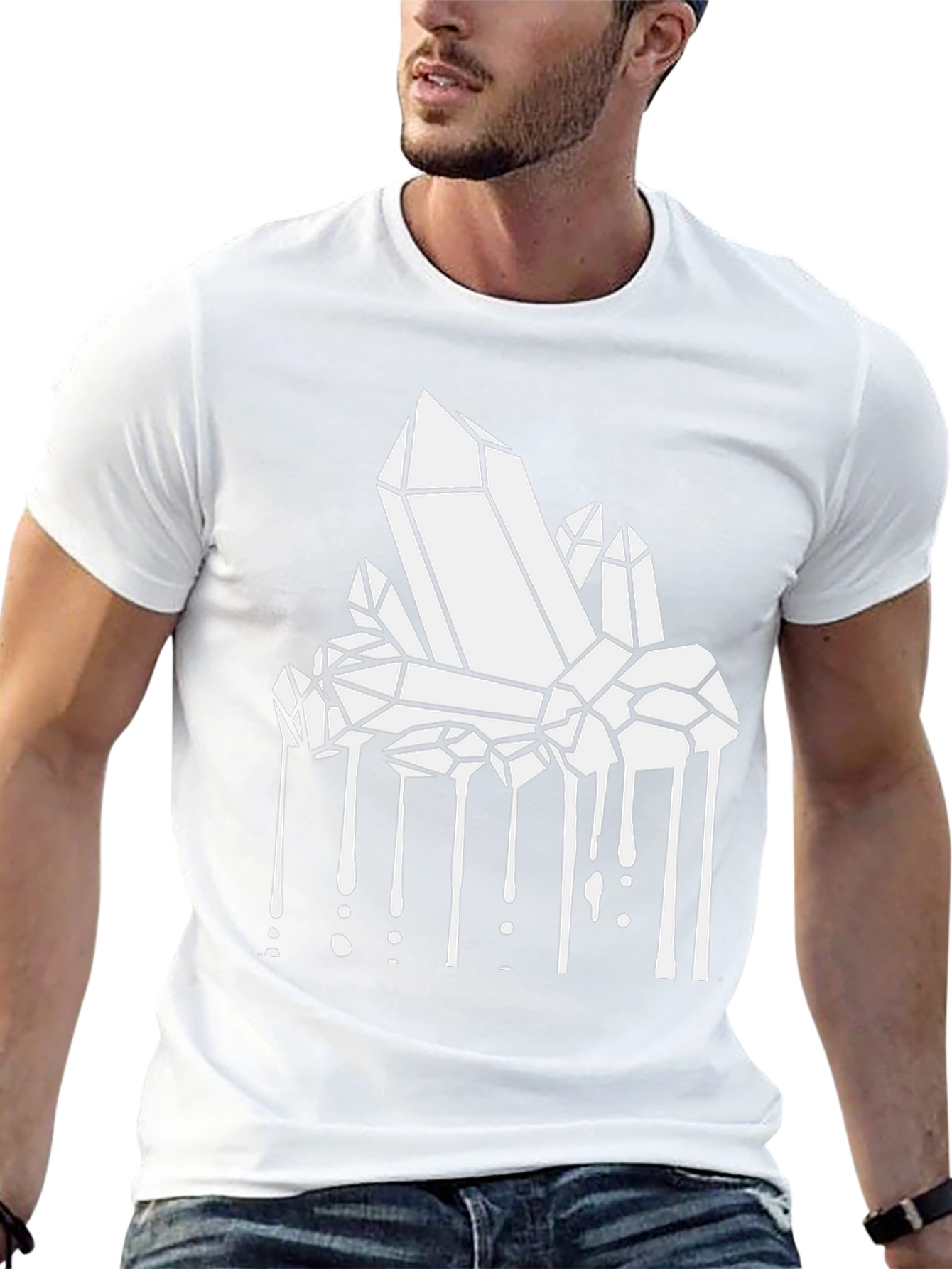 Crystals Dripping Graphic Tee - Black Cotton Blend