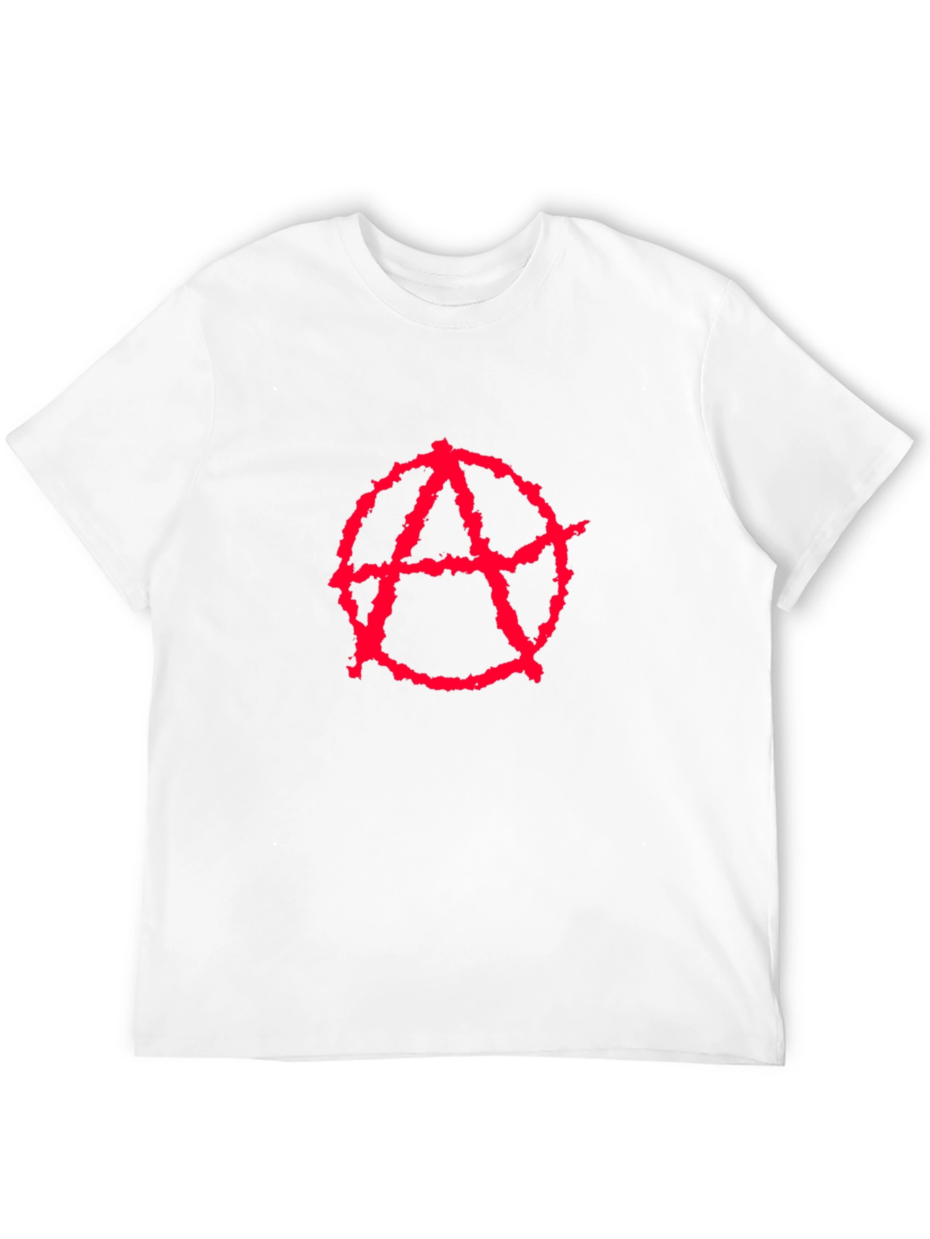 Anarchy Symbol T-Shirt - Red on Black