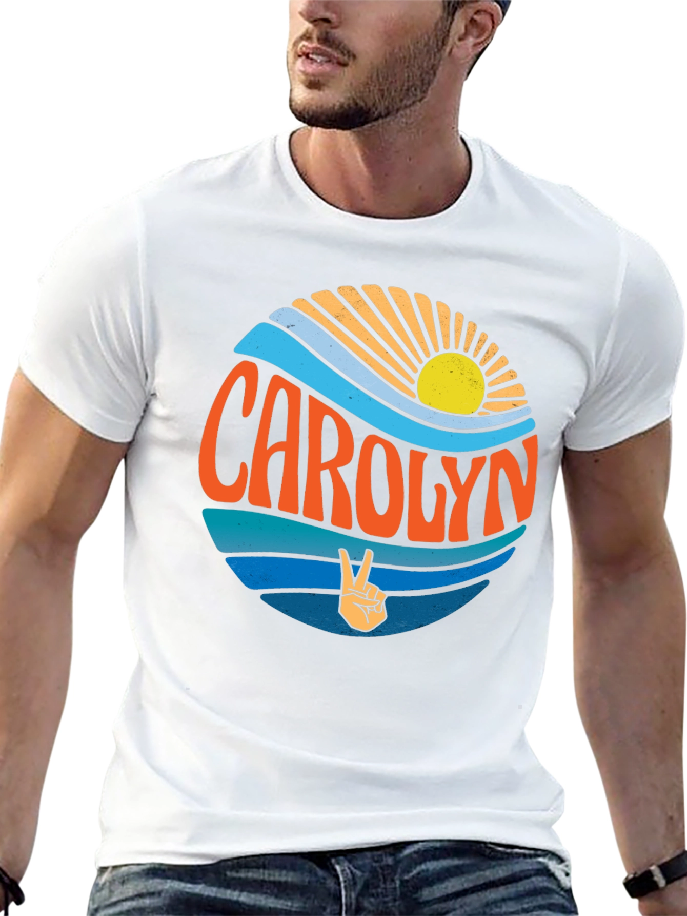 Carolyn Peace Sign Graphic Tee - Retro Style T-Shirt