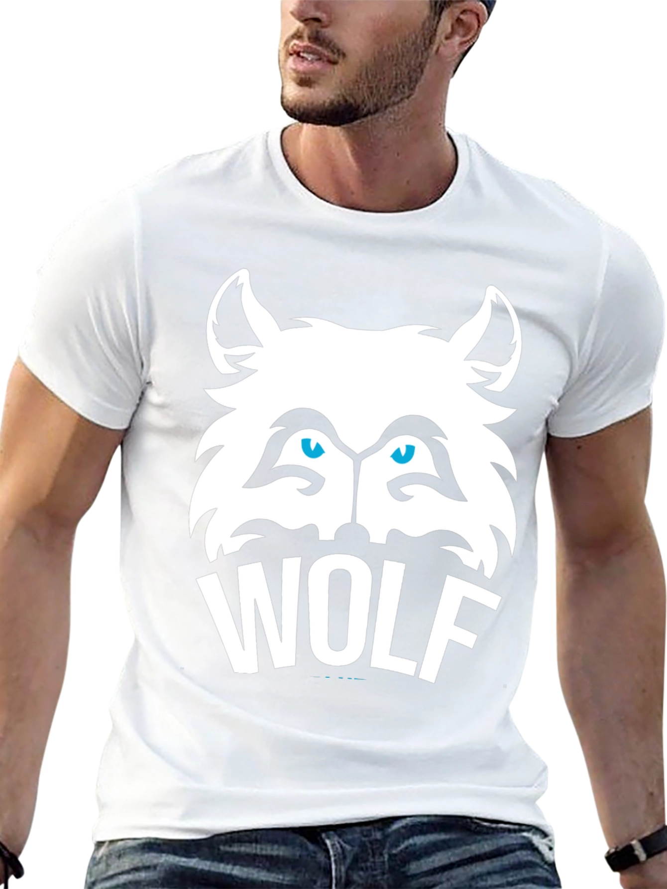 Cool Wolf Graphic Tee - Mens Black T-Shirt