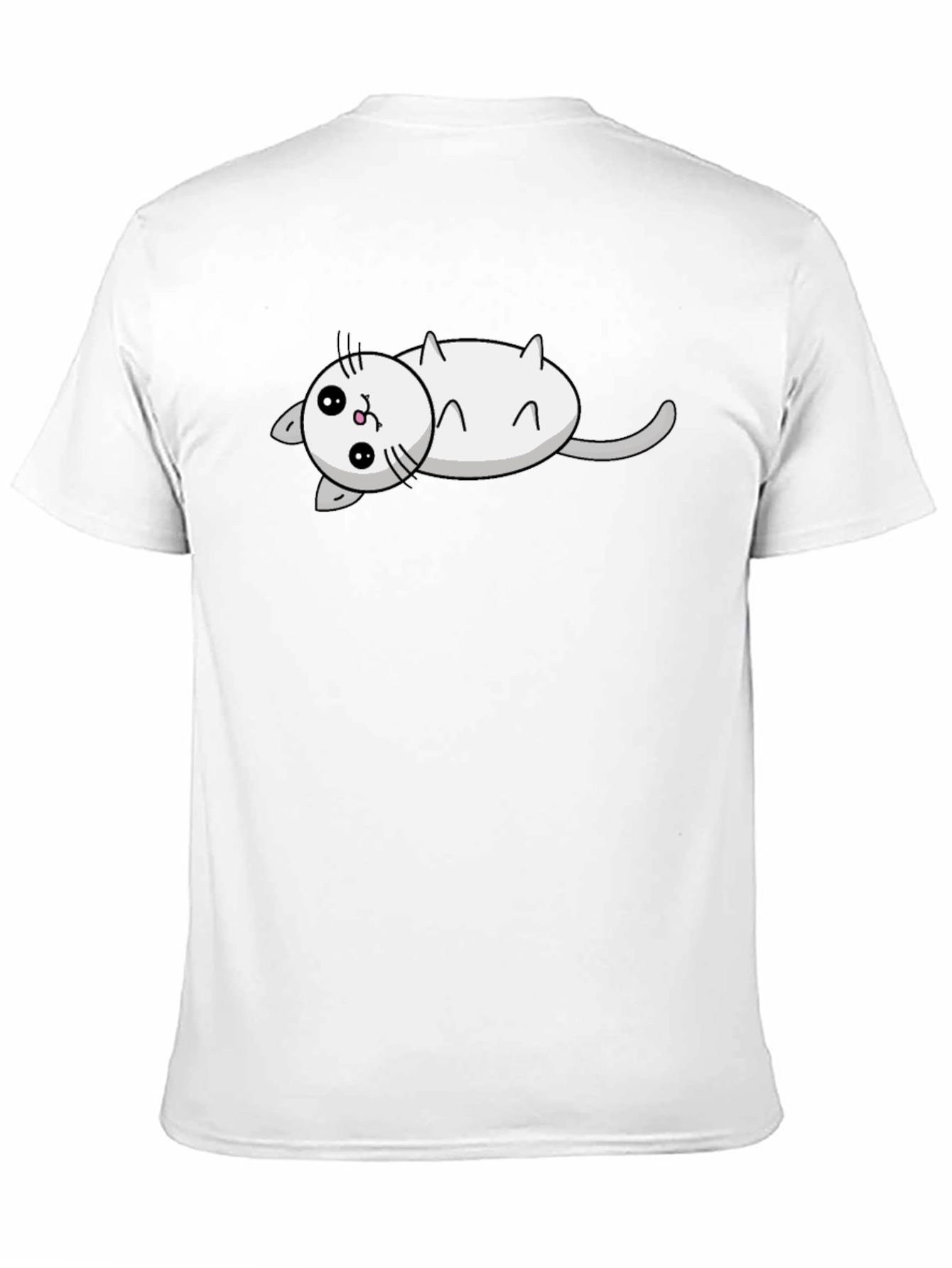 Cute Cat Cartoon Black T-Shirt