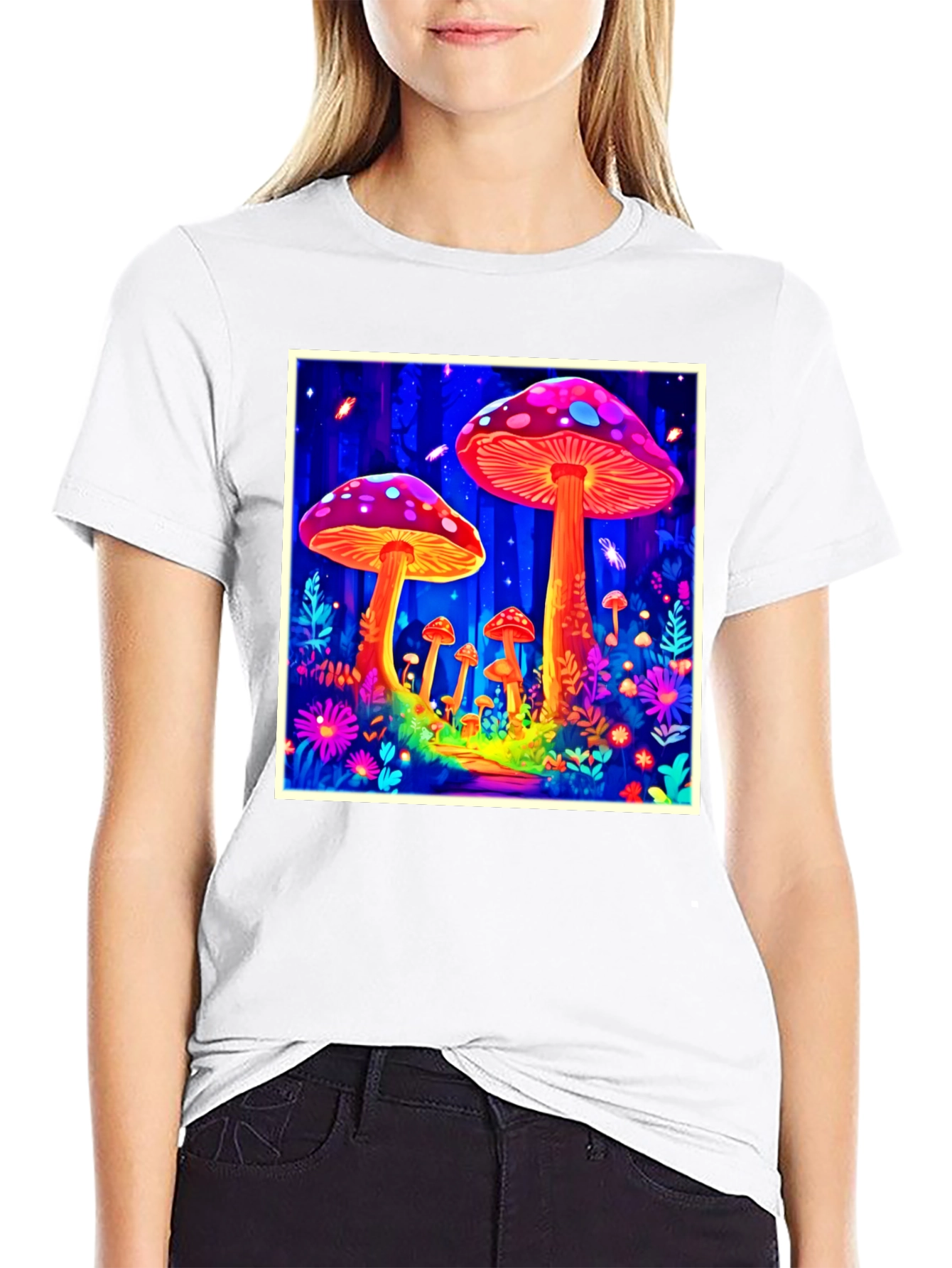 Psychedelic Mushroom Forest Graphic Tee