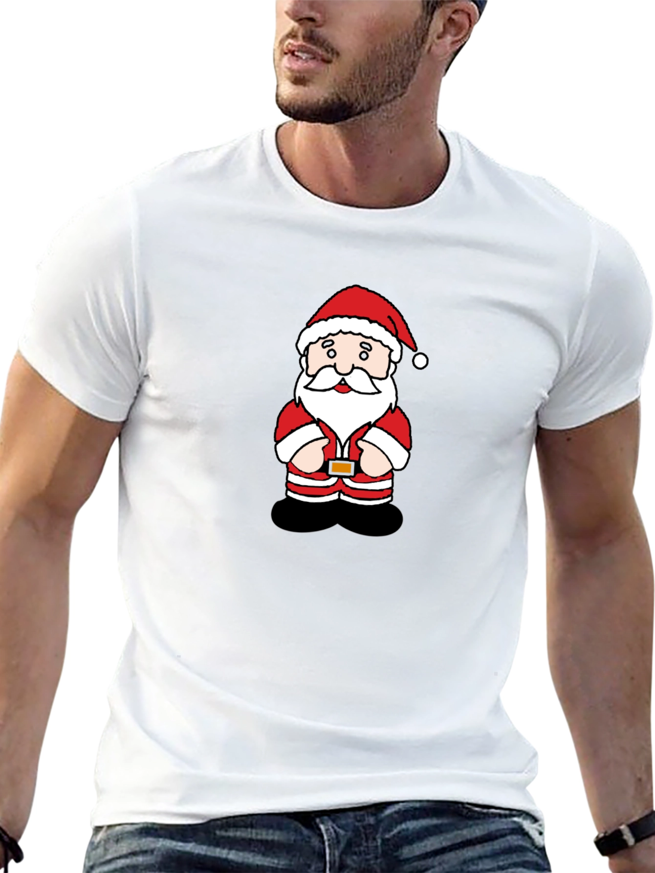 Festive Santa Claus Graphic T-Shirt