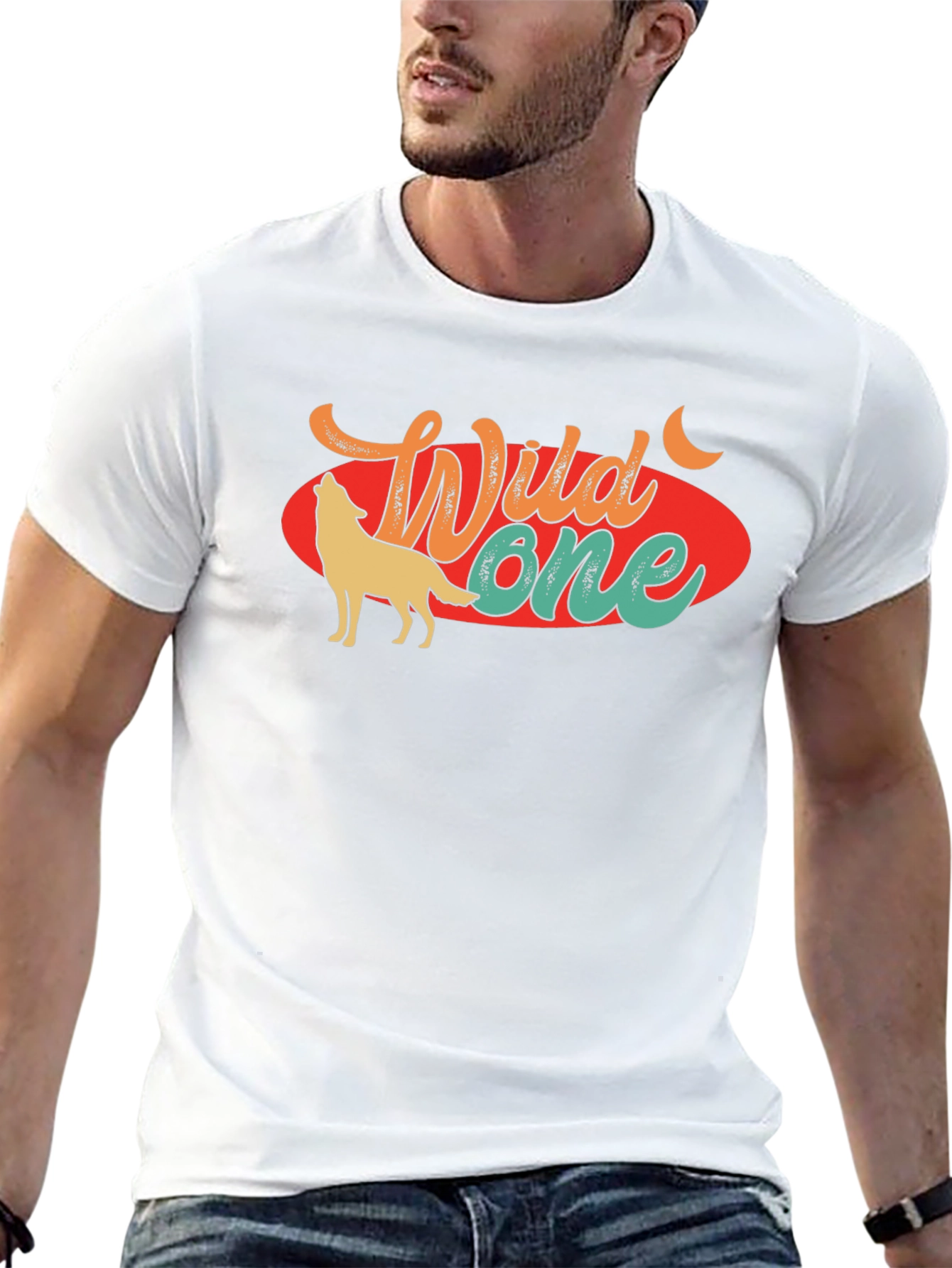 Wild One Wolf Graphic Tee - Retro Style T-Shirt