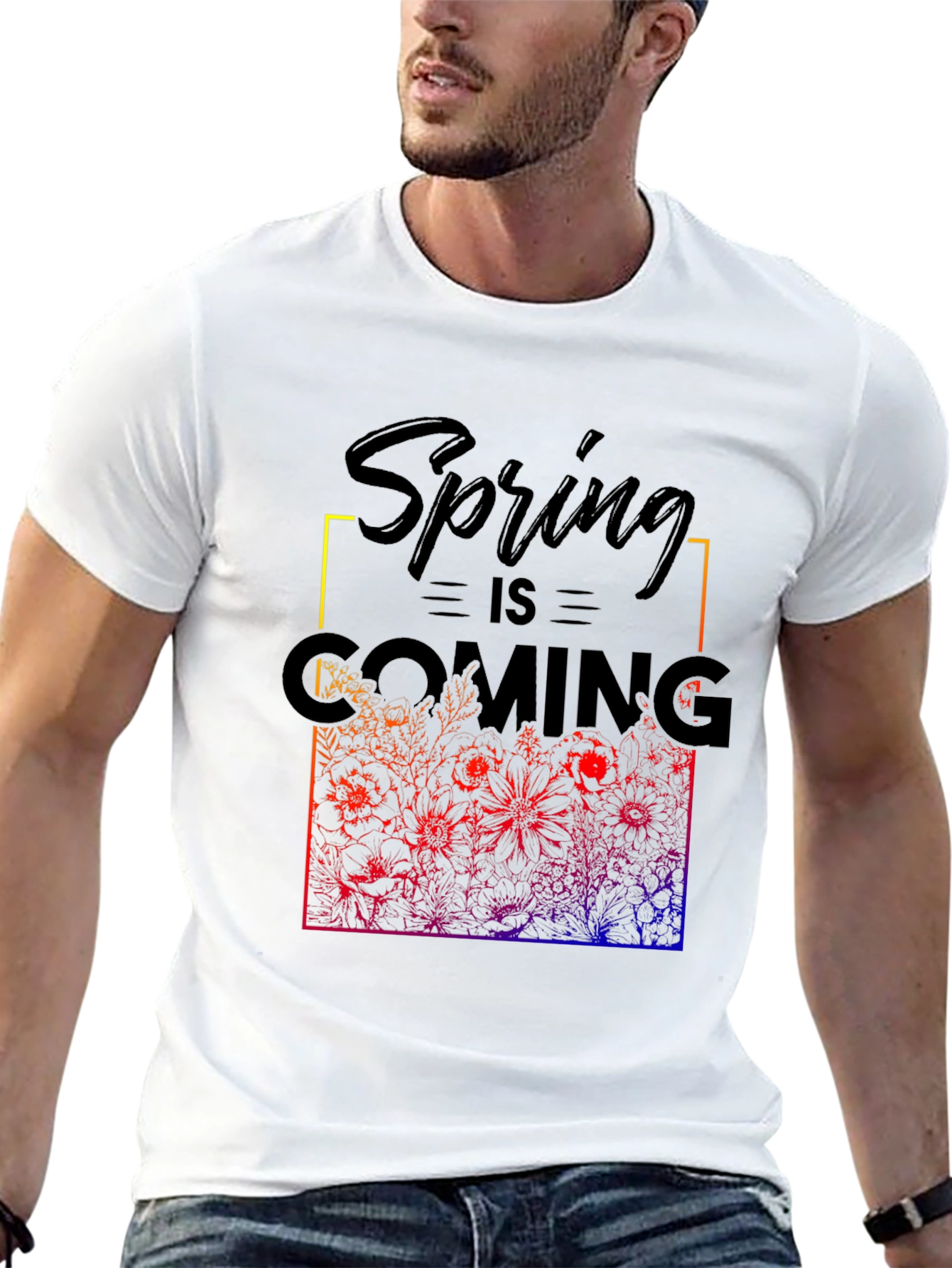 Spring is Coming T-Shirt - Floral Design
