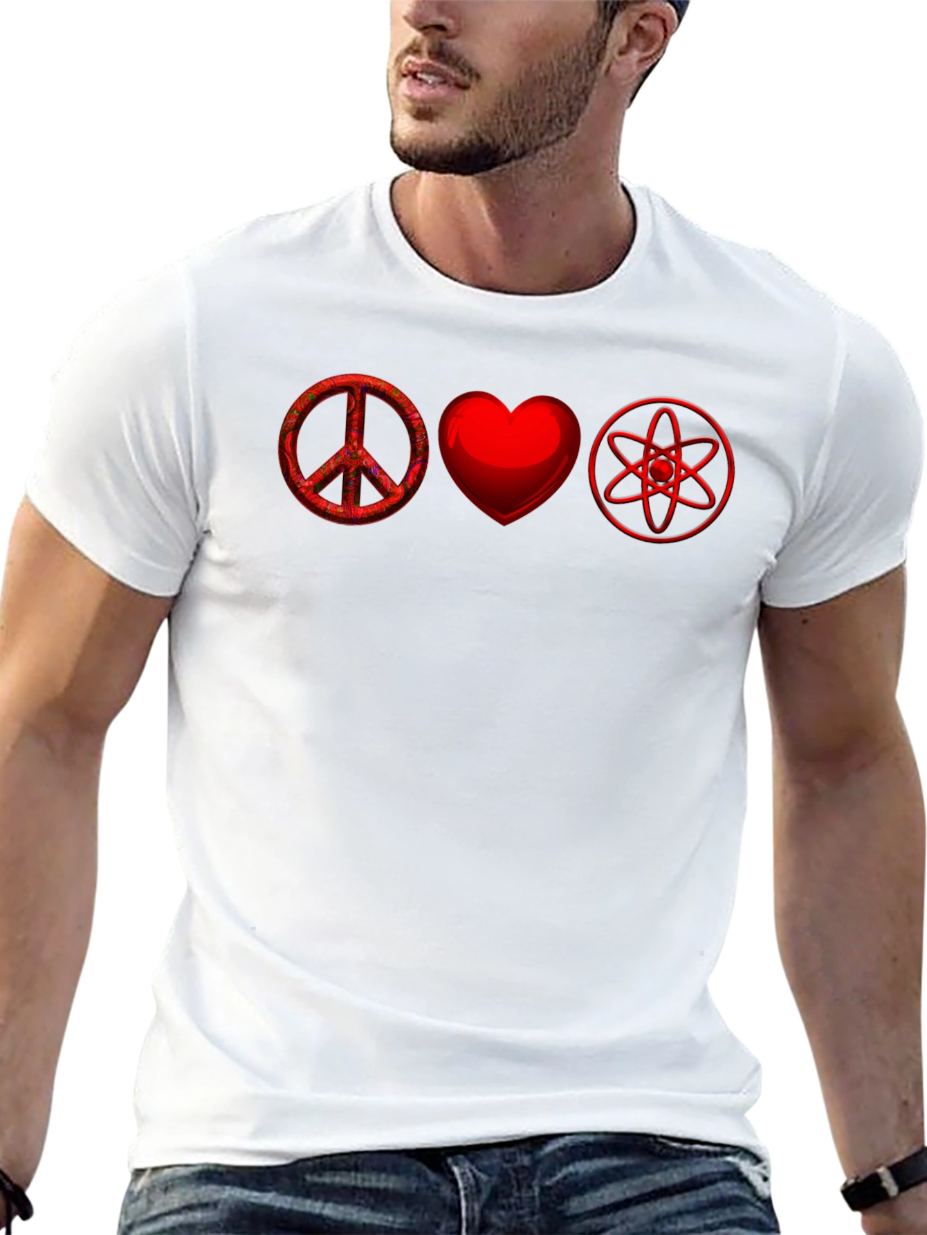 Peace Love and Science Black T-Shirt
