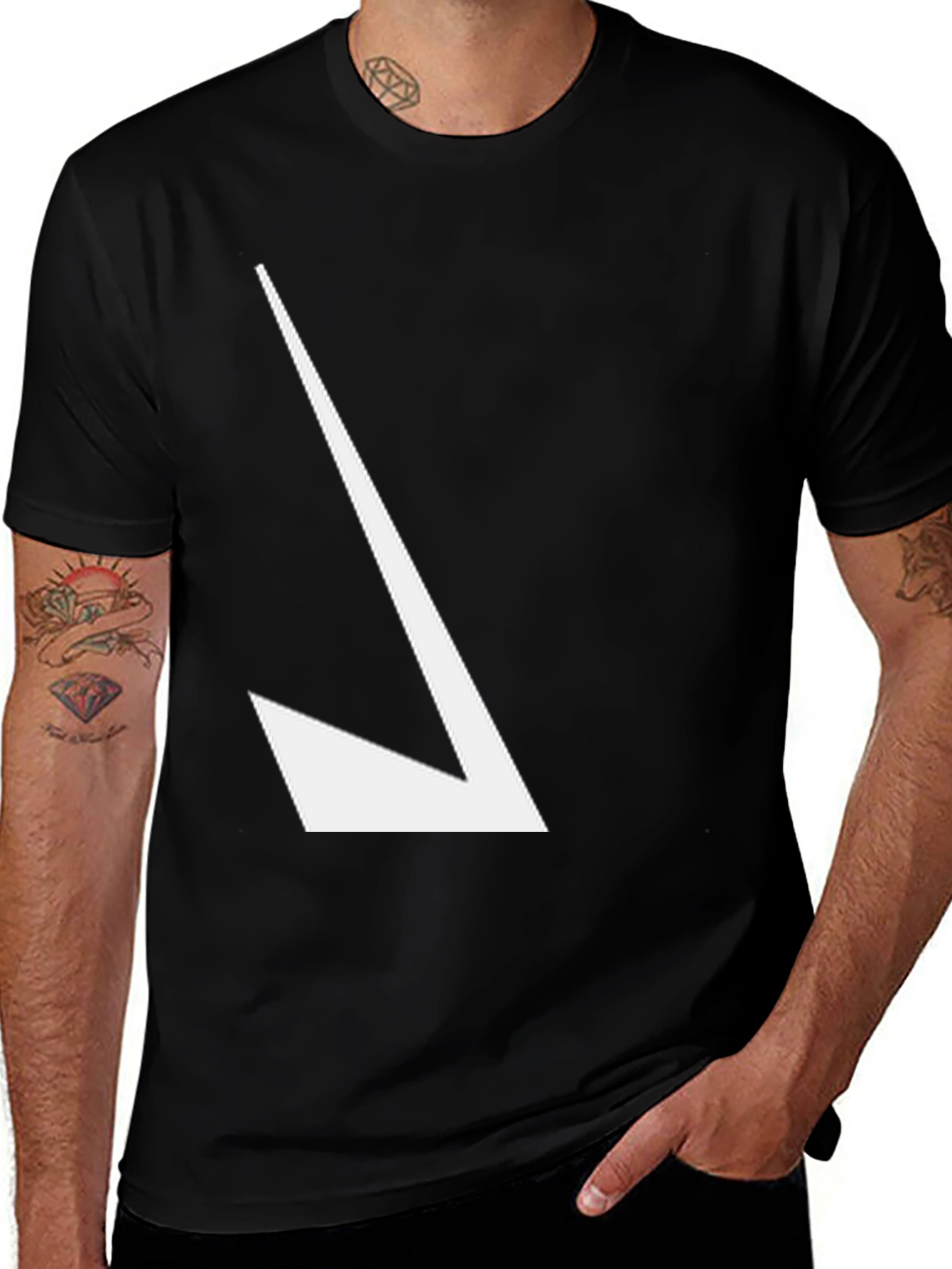 Modern Arrow Graphic Tee - Black Casual Shirt