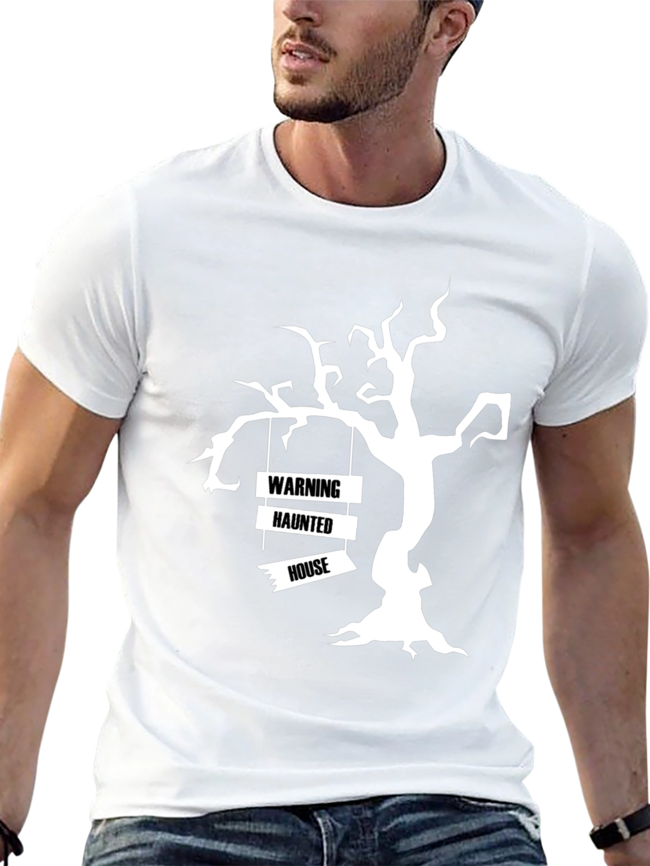 Spooky Haunted House Tree Halloween T-Shirt