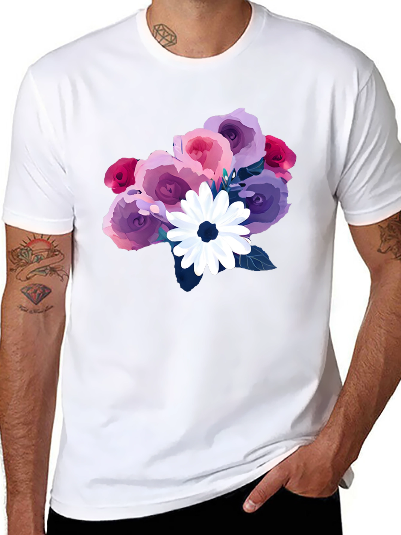Floral Bouquet Black T-Shirt