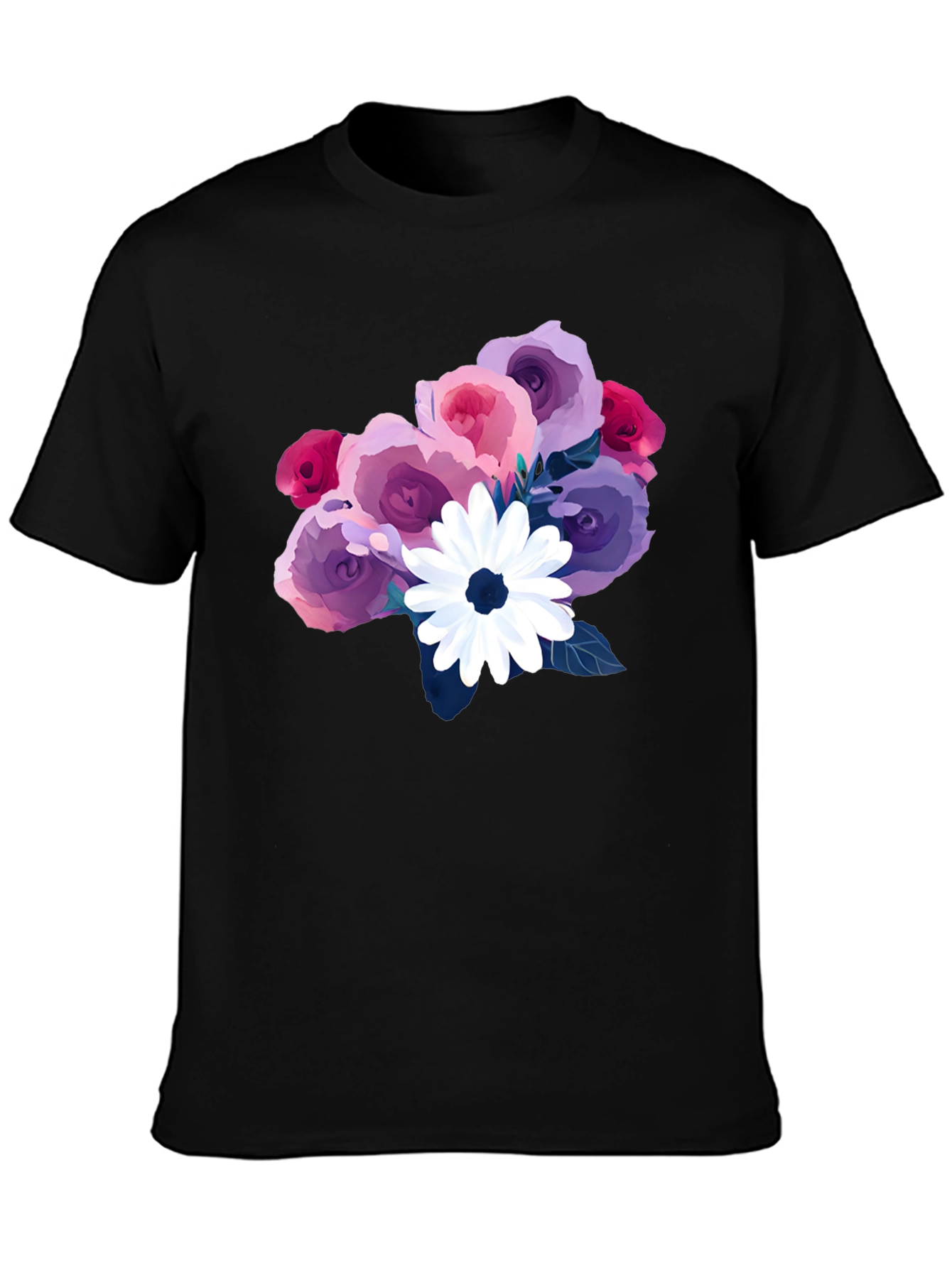 Floral Bouquet Black T-Shirt