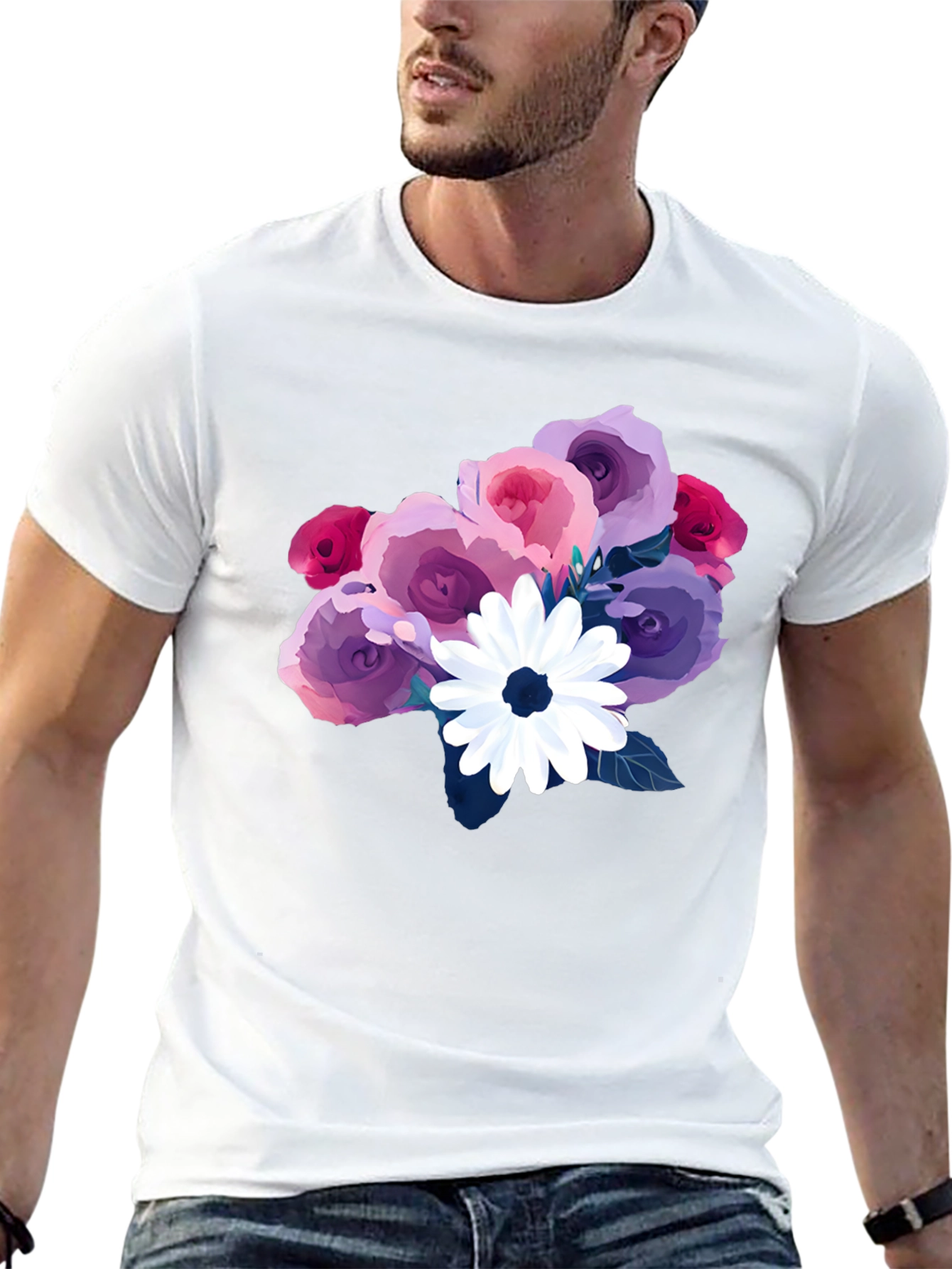 Floral Bouquet Black T-Shirt