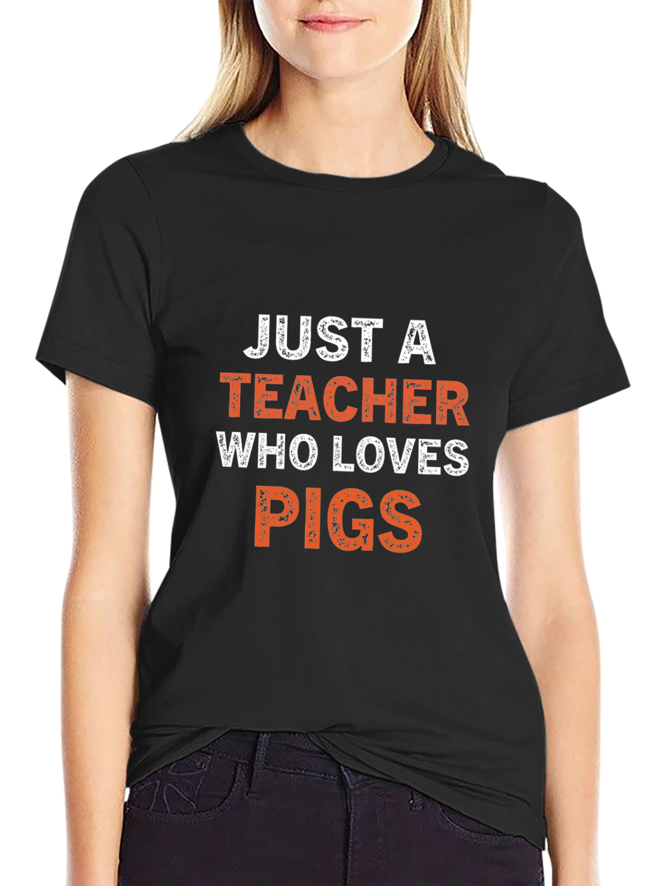 Teacher Loves Pigs Graphic Tee