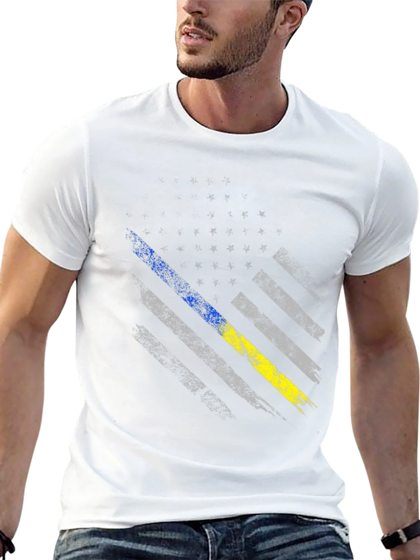 Distressed Ukraine Flag T-Shirt - Support Ukraine