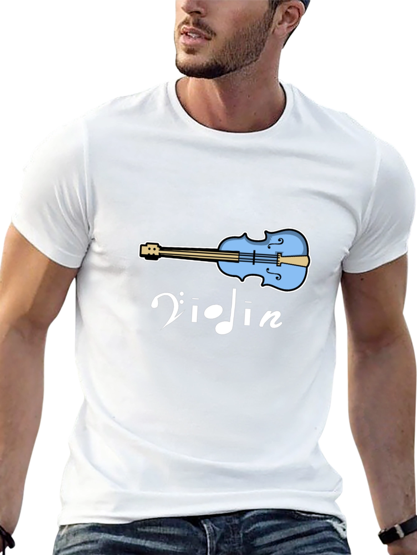 Violin Graphic Tee - Music Lover Shirt